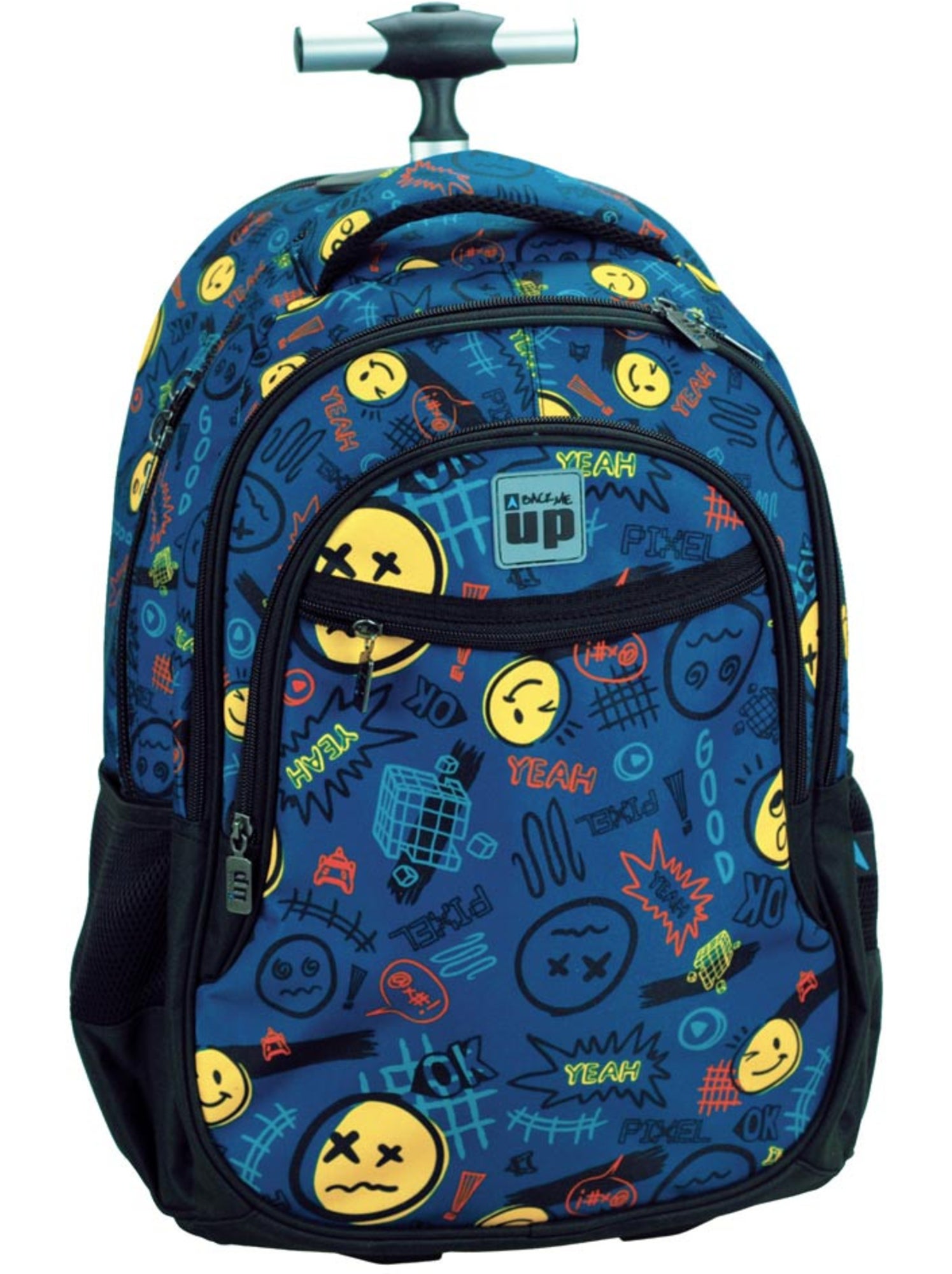 Sac à dos à roulettes – smiley back me up all over 2 compartiments – 48 cm – cmp - Multicolore