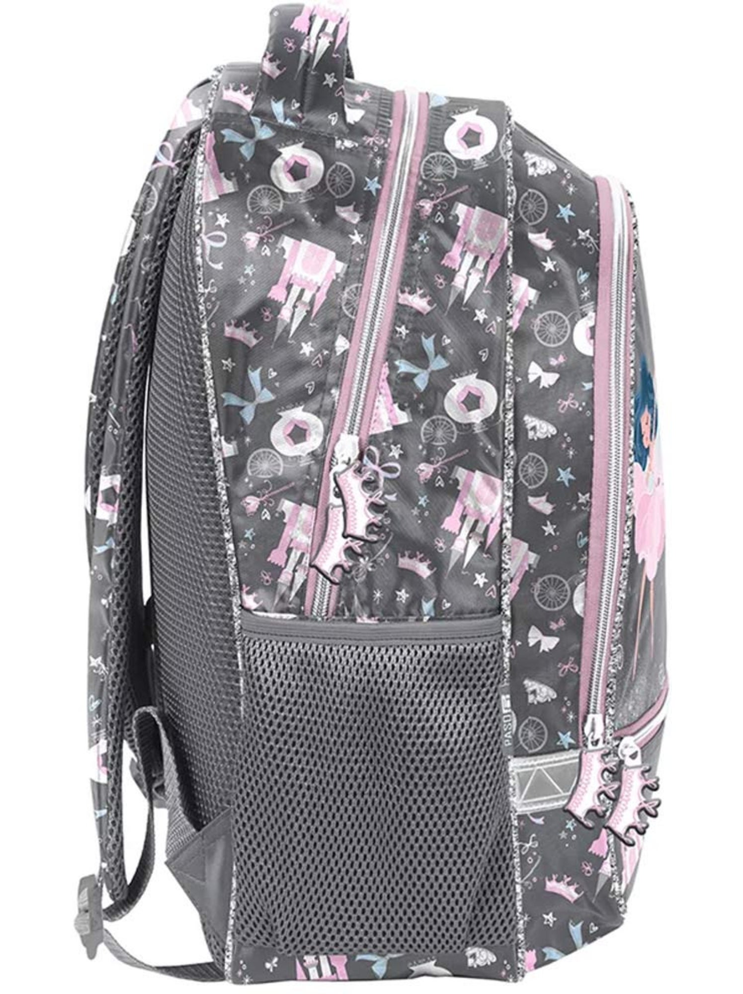 Sac à dos enfant ballerine fée 38 cm - Gris Rose clair
