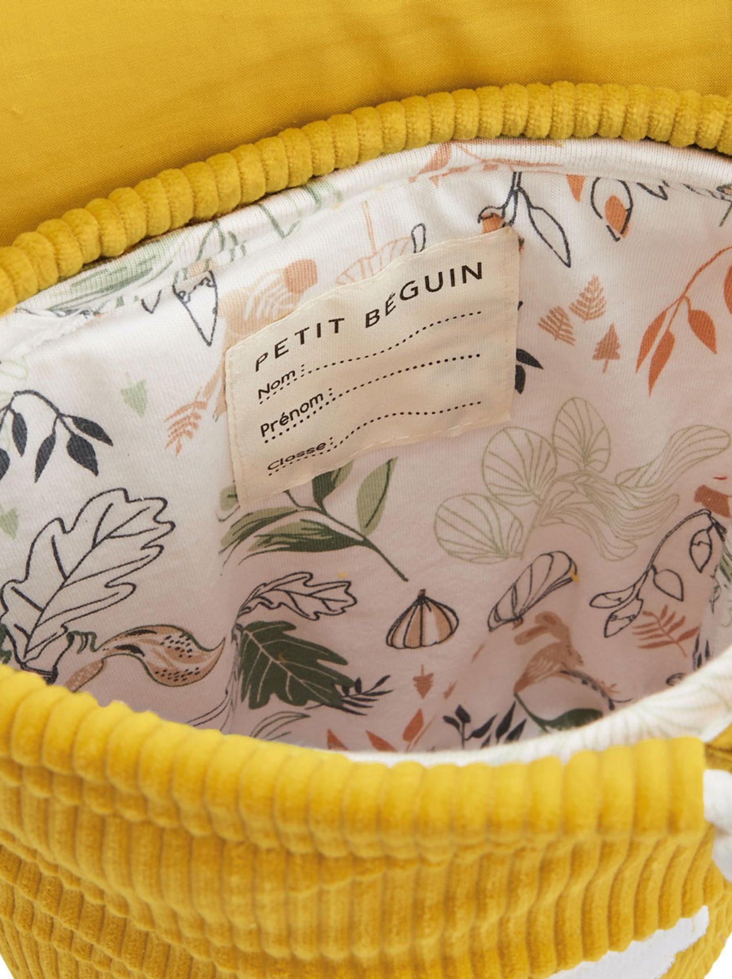 Sac à dos enfant en velours côtelé adele - Jaune