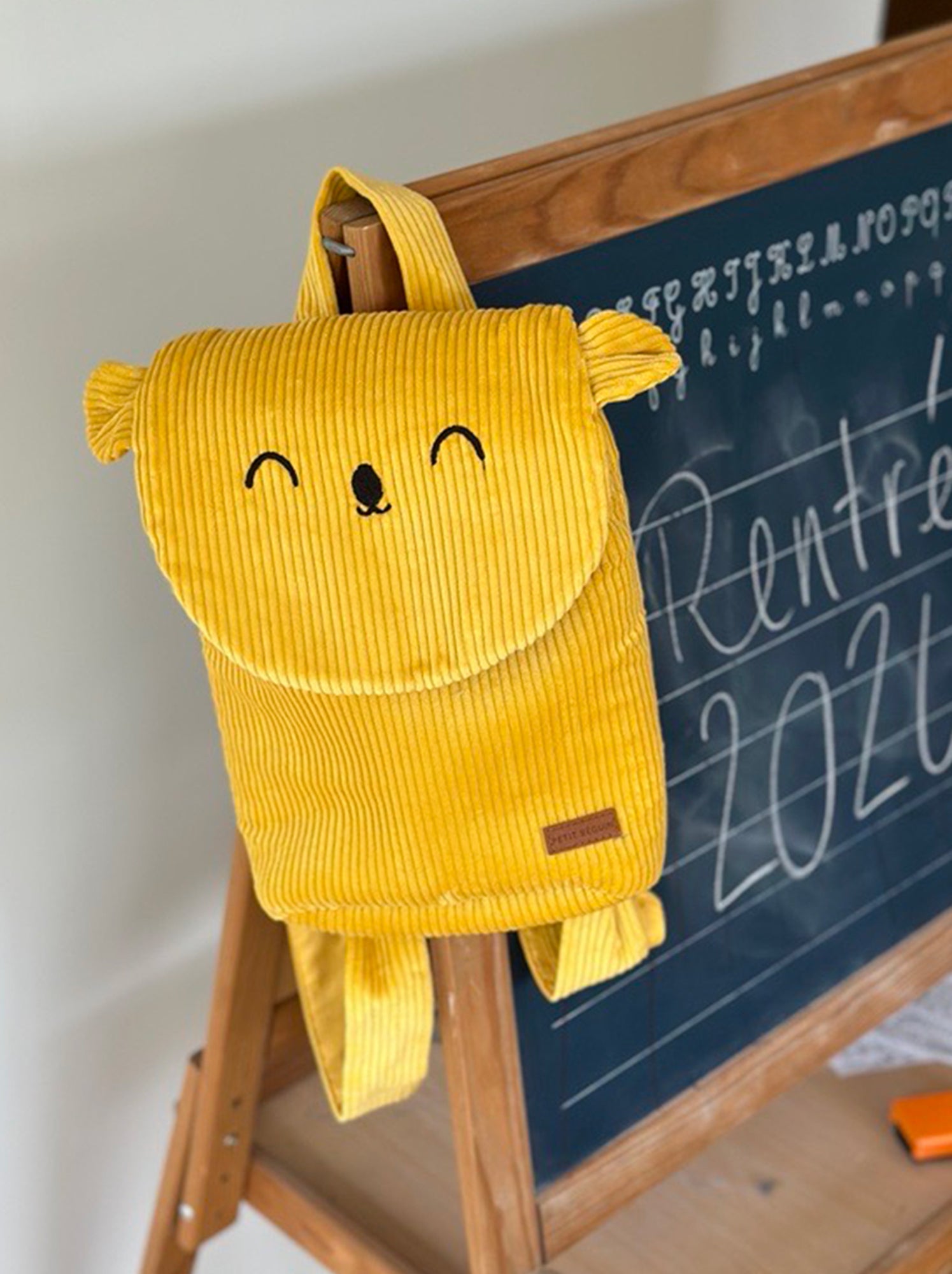 Sac à dos enfant en velours côtelé adele - Jaune