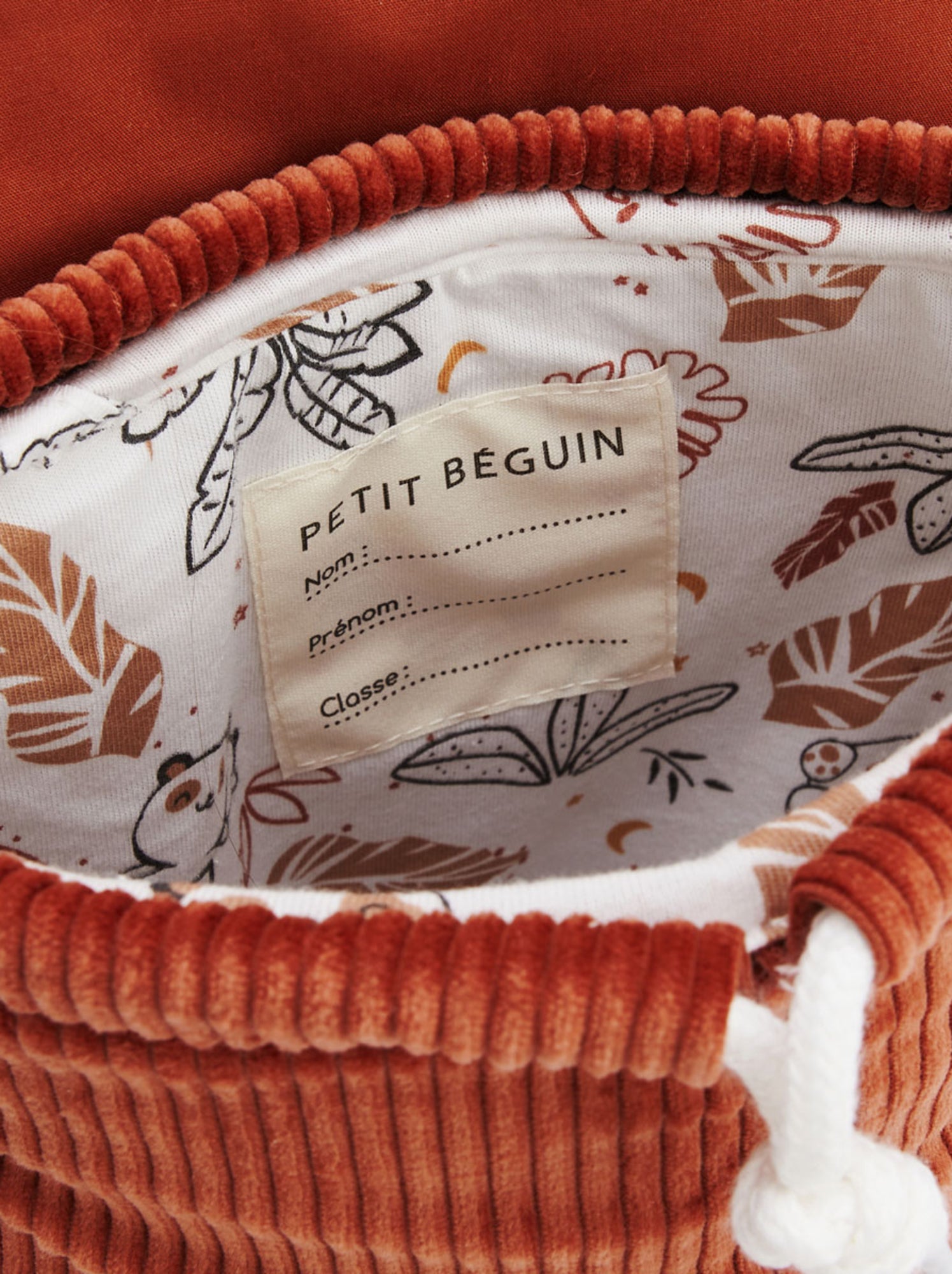 Sac à dos enfant en velours côtelé Maloueg - Marron