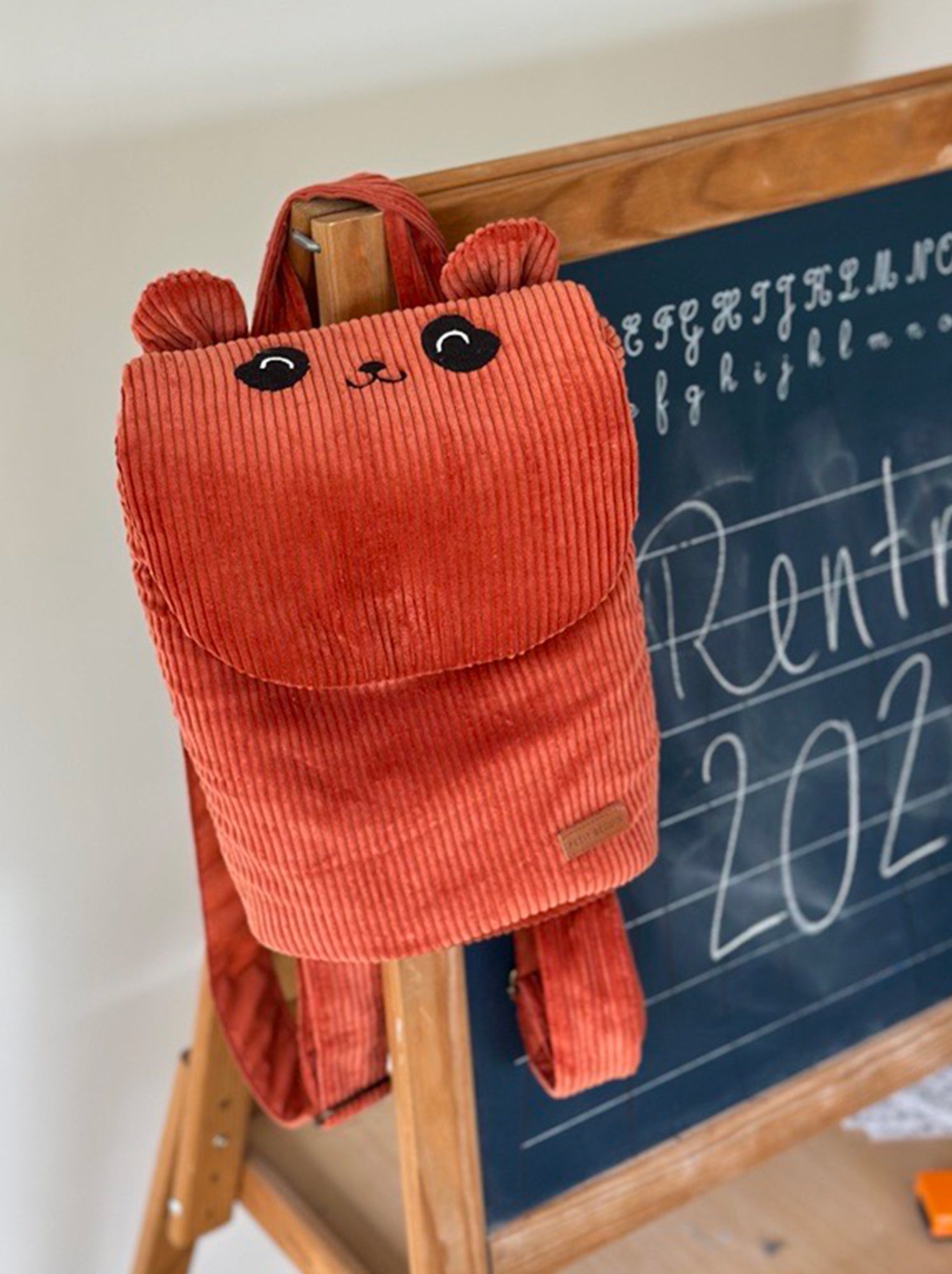 Sac à dos enfant en velours côtelé Maloueg - Marron