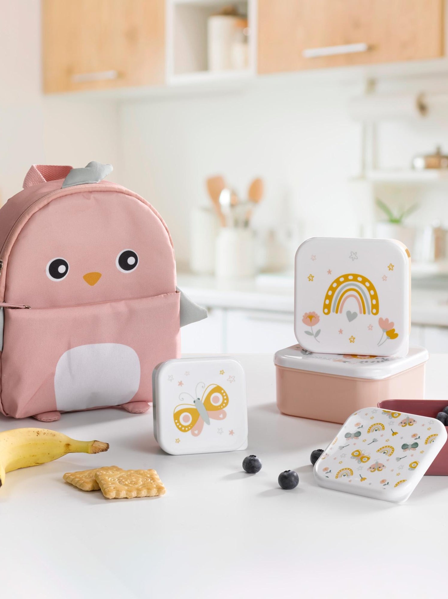 Sac a dos enfant petit oiseau - Rose