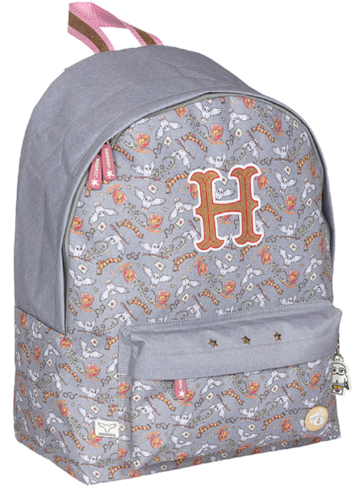 Sac à dos fille 1 compartiment HARRY POTTER Hedwig gris imprimé - Blanc Gris