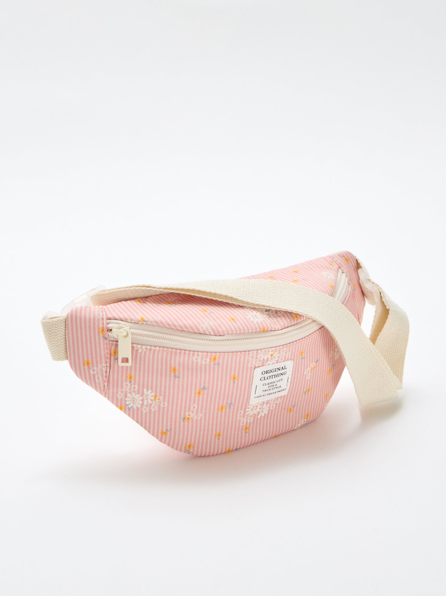 Sac banane imprimé all-over fleuri en coton - Rose
