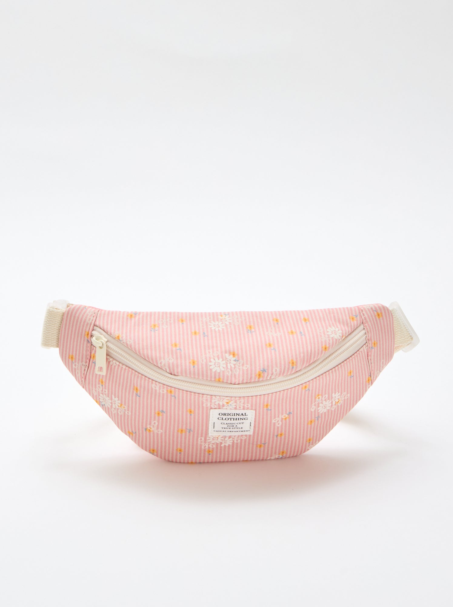 Sac banane imprimé all-over fleuri en coton - Rose
