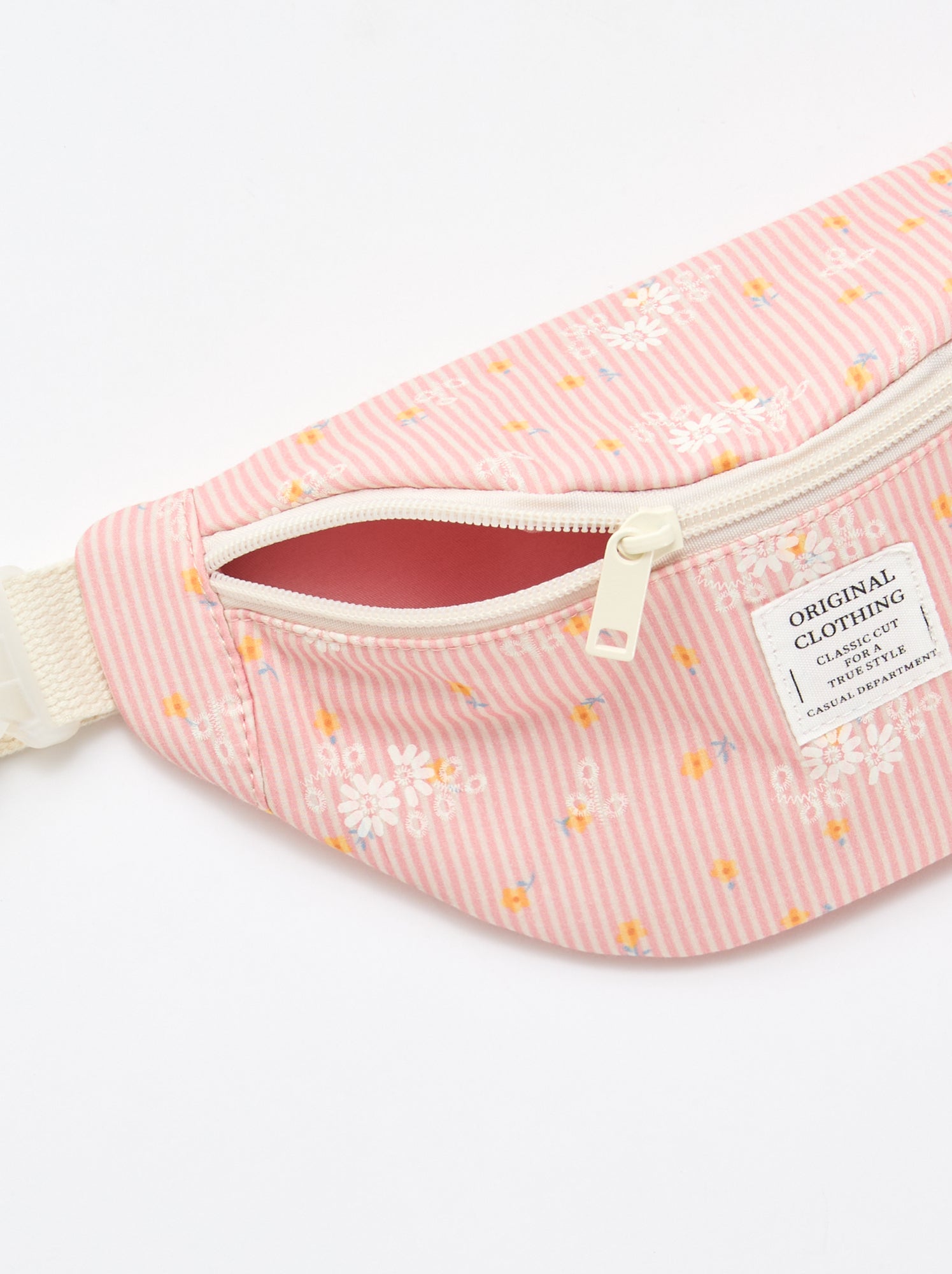 Sac banane imprimé all-over fleuri en coton - Rose