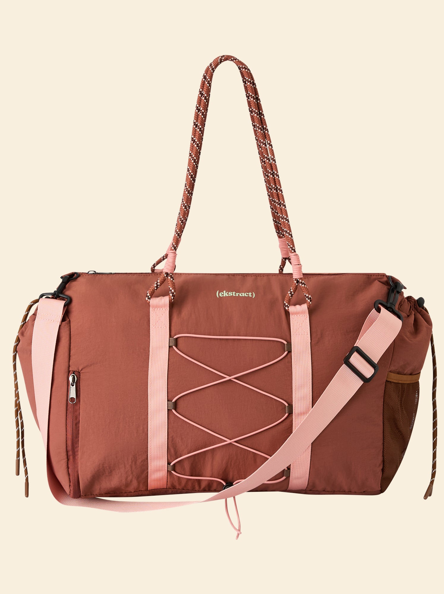 Sac de sport (ekstract) avec poches extérieures et rangement chaussures - Marron
