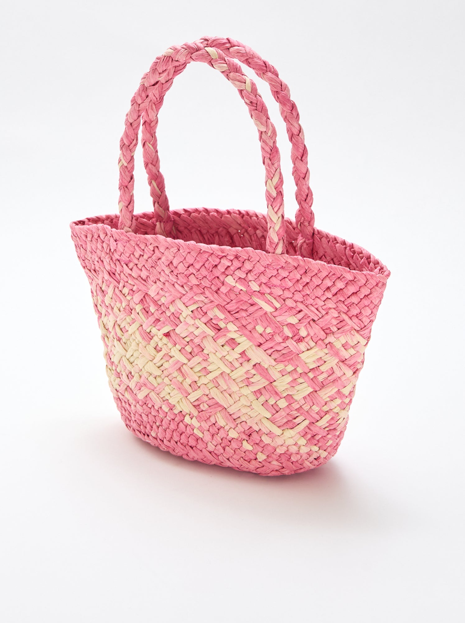 Sac en papier tressé - Rose