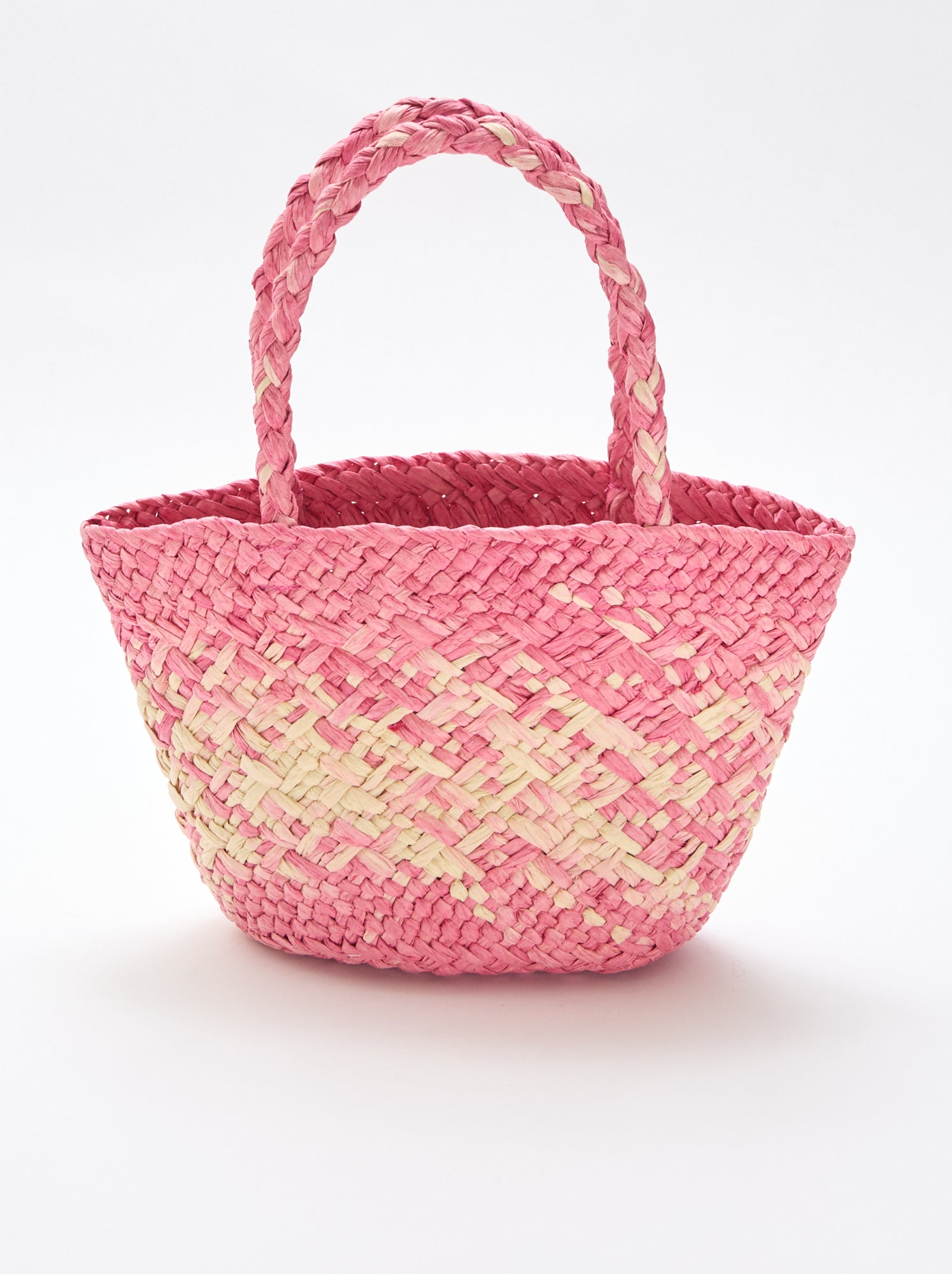 Sac en papier tressé - Rose