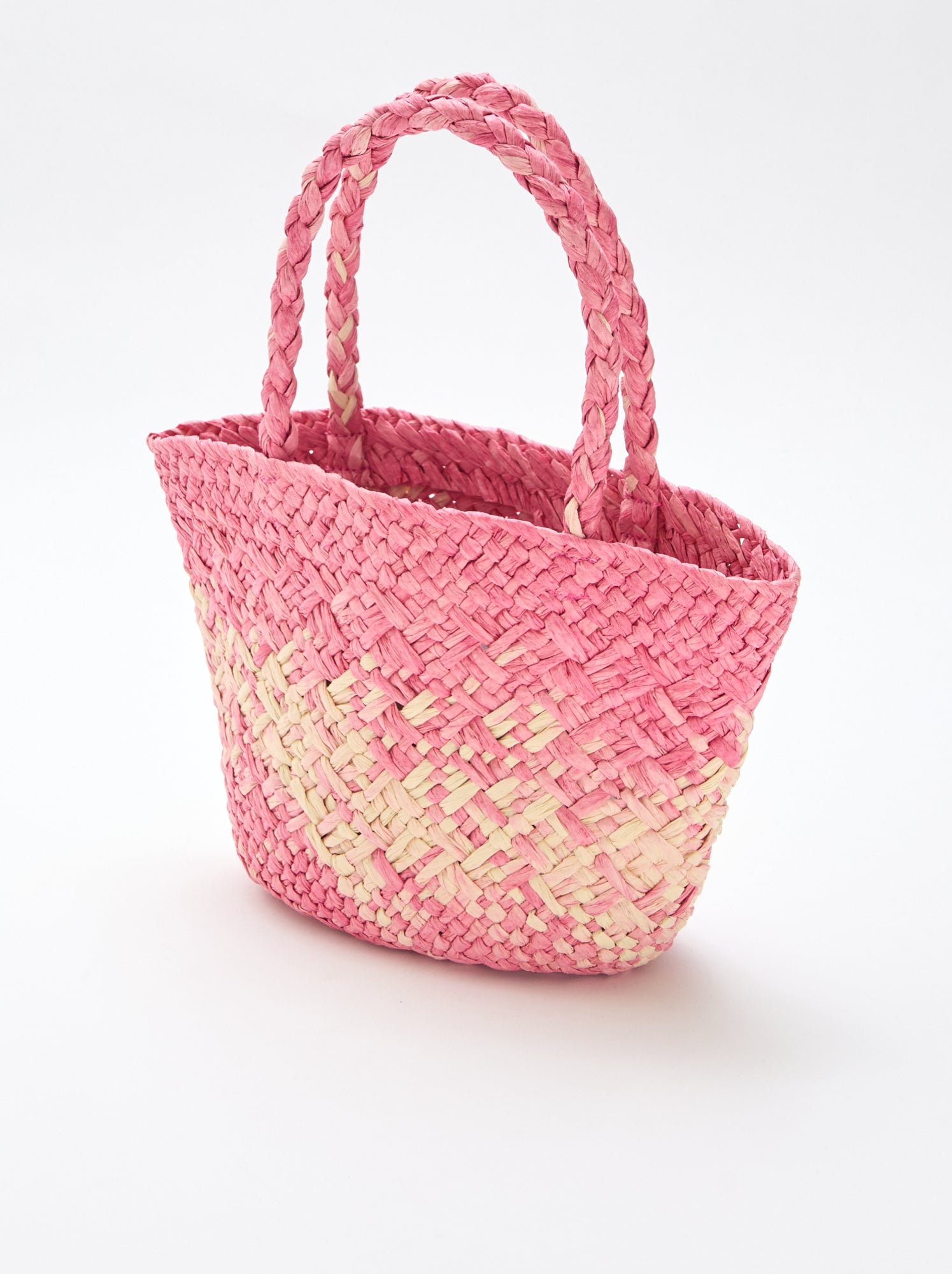 Sac en papier tressé - Rose