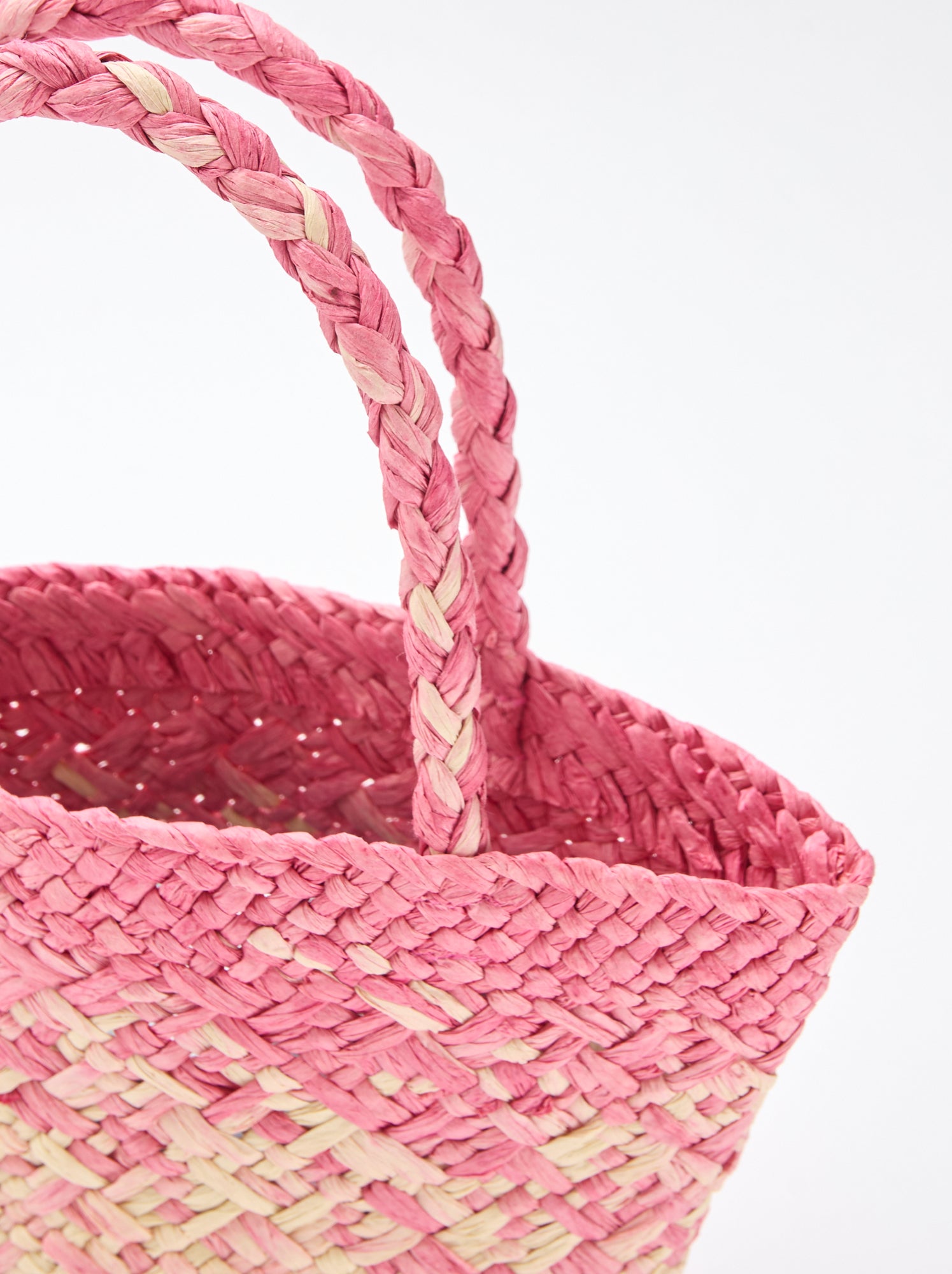 Sac en papier tressé - Rose