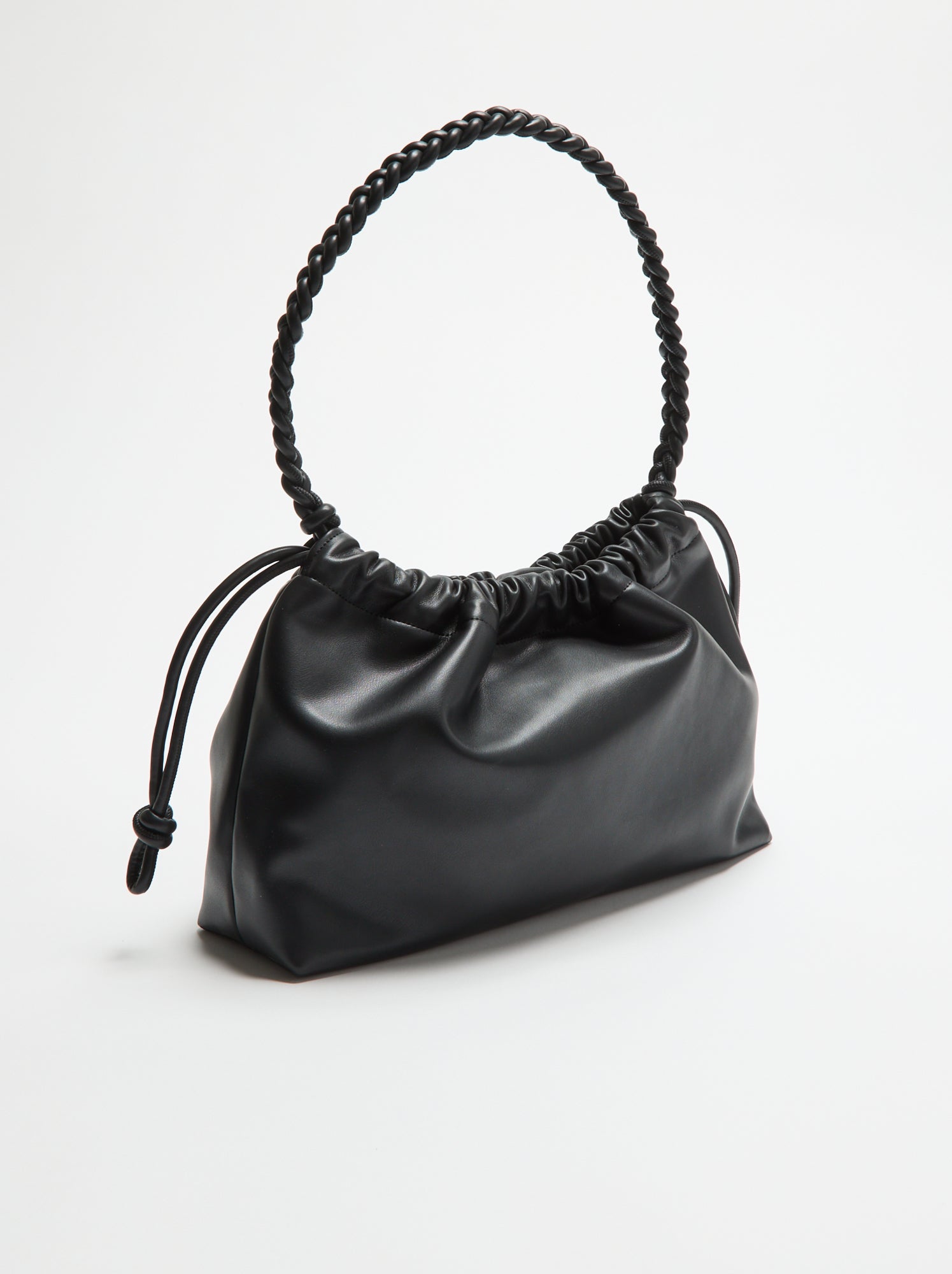 Sac forme bourse en simili - Noir
