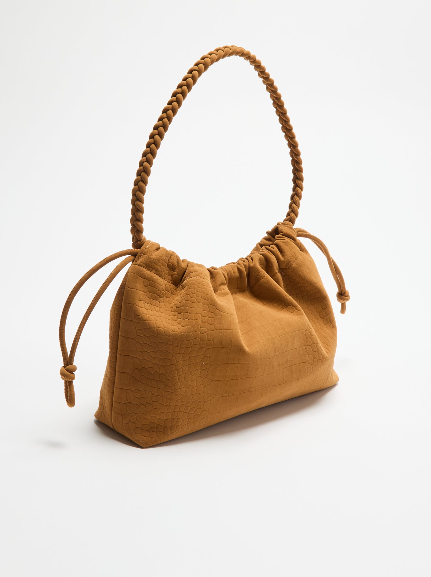 Sac forme bourse en suédine - Beige
