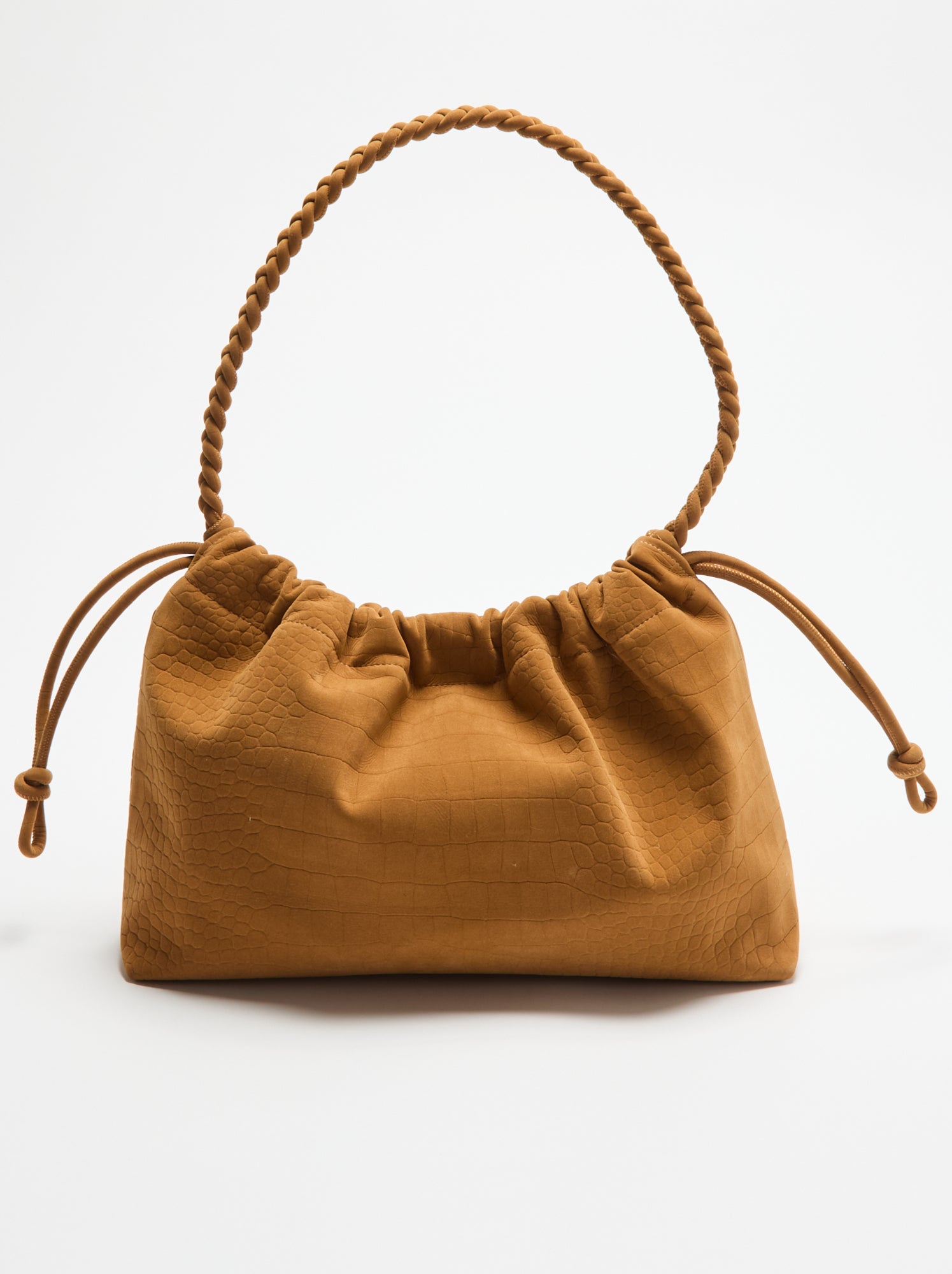 Sac forme bourse en suédine - Beige