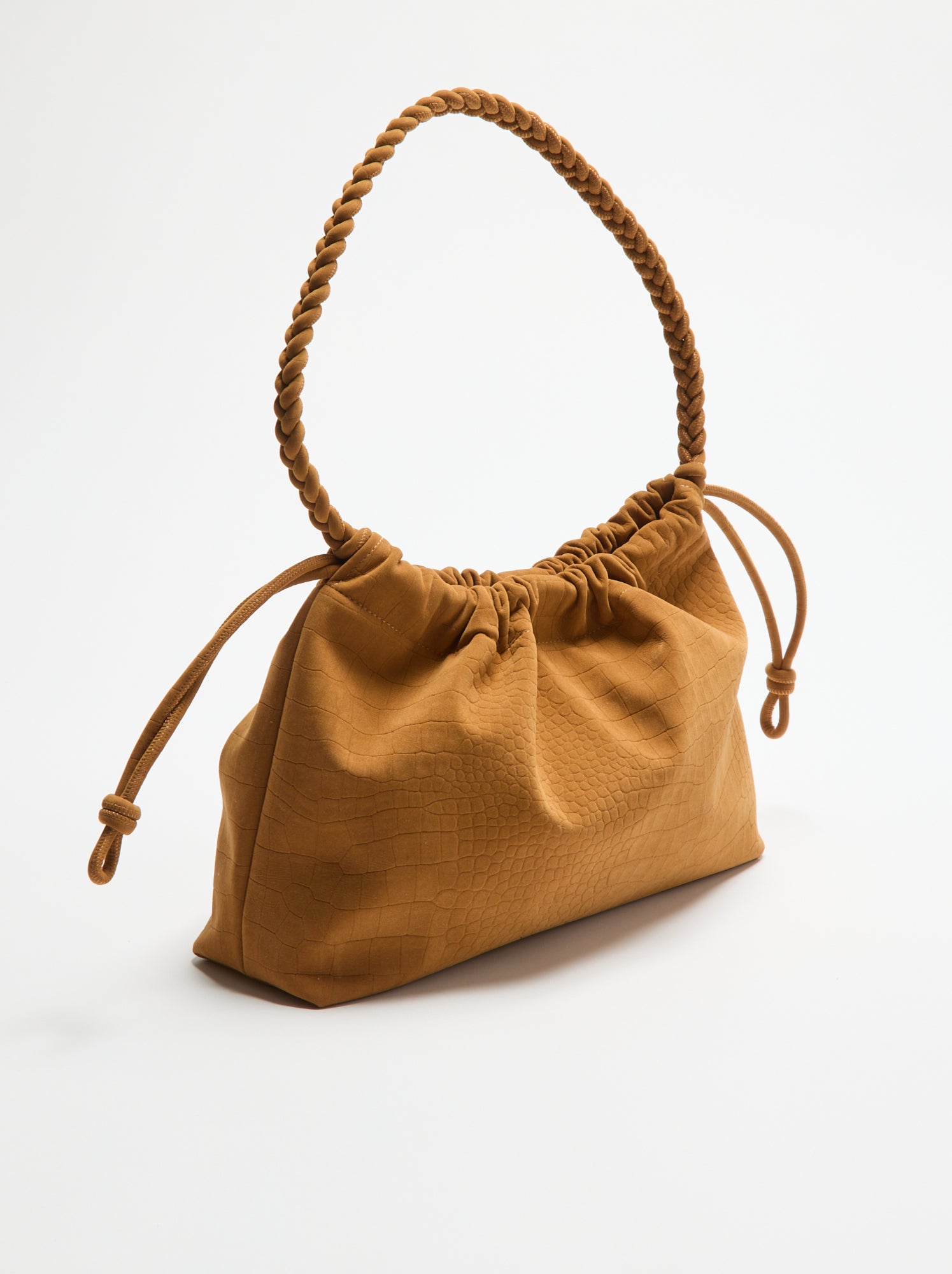 Sac forme bourse en suédine - Beige