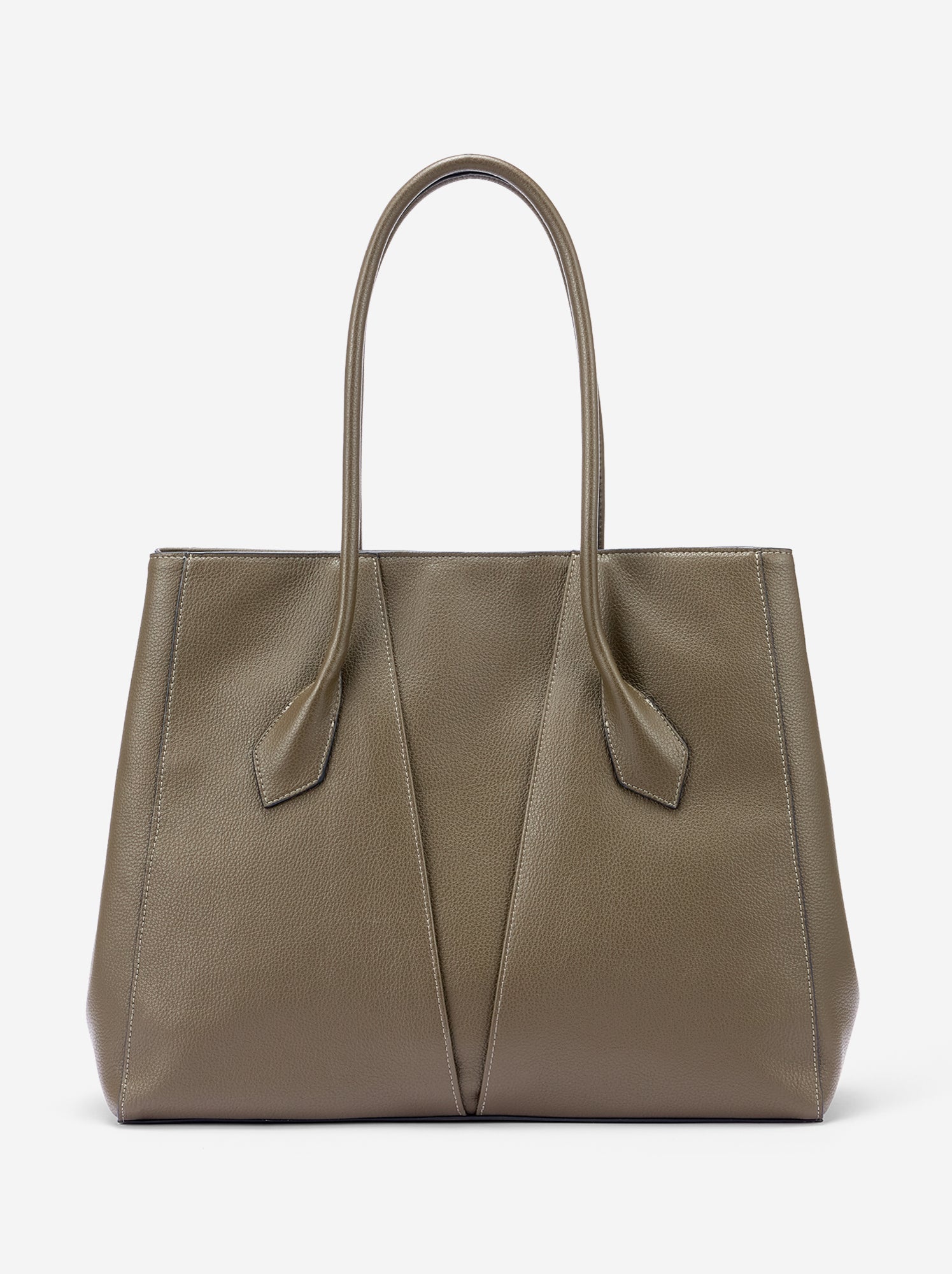 Sac forme cabas en simili - Kaki