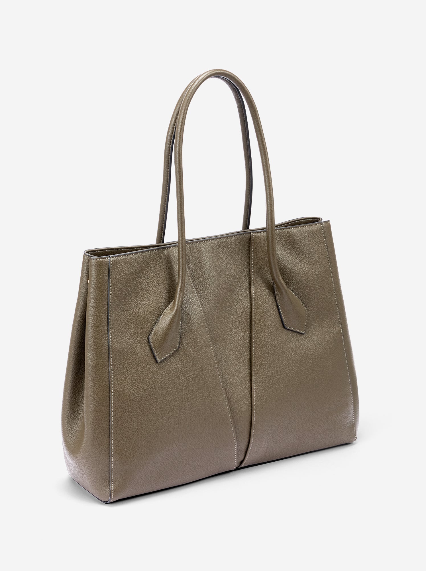 Sac forme cabas en simili - Kaki