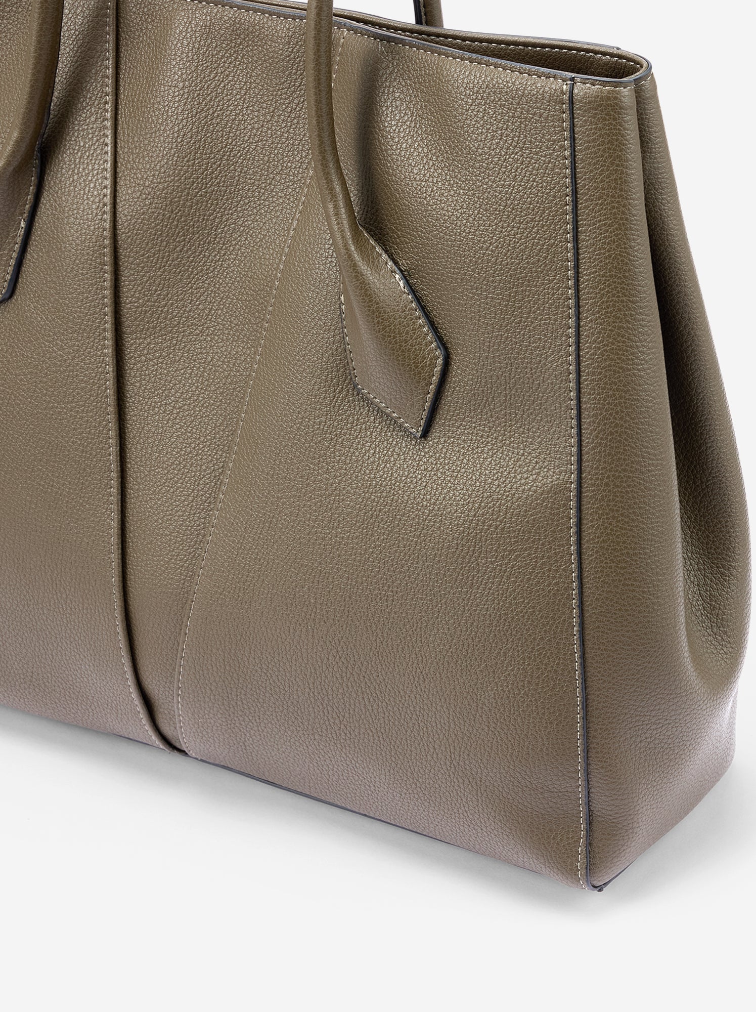 Sac forme cabas en simili - Kaki