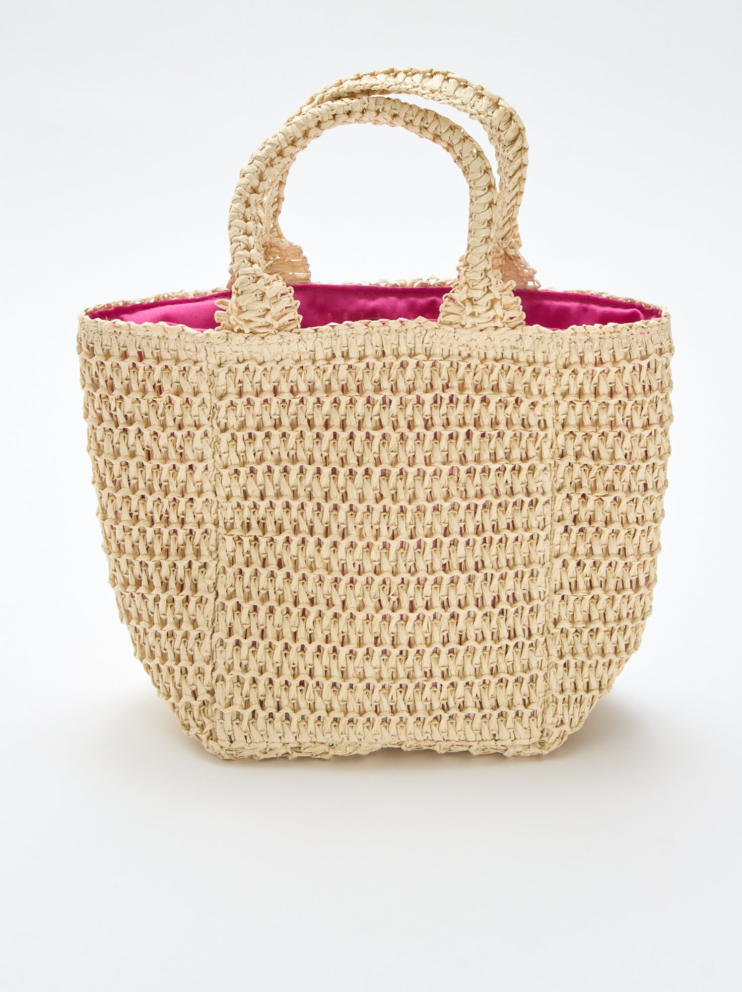 Sac panier avec patch fleur - Rose