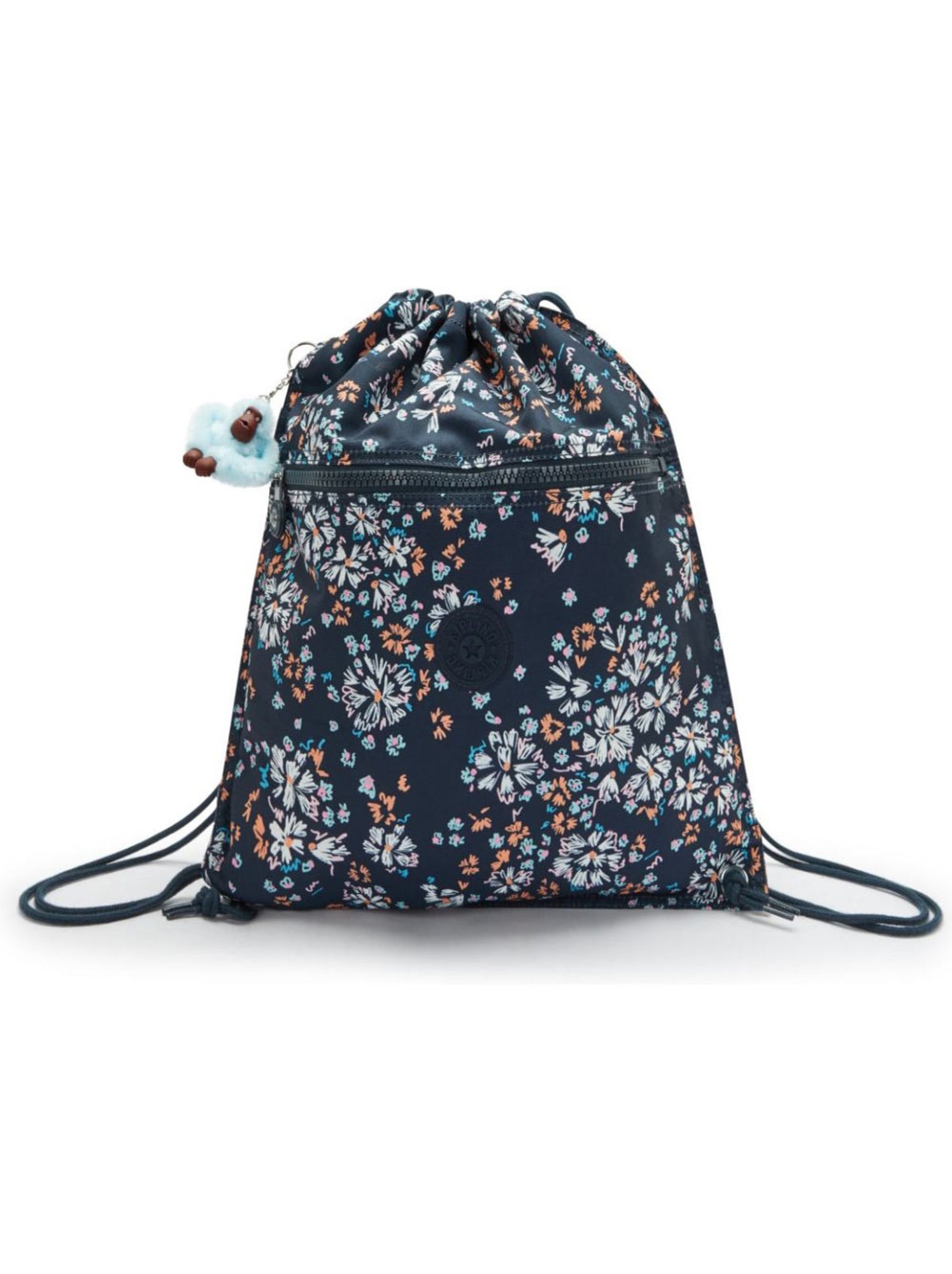 Sac piscine à cordon supertaboo flower field – kipling - Noir Bleu marine Gris