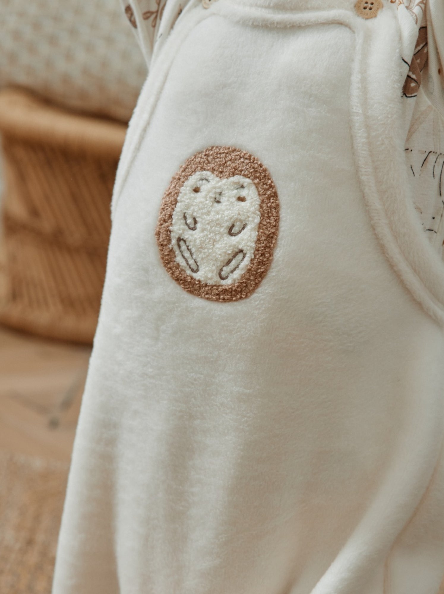 Salopette bébé en molleton ultra chaud envolée de bisous - Ecru
