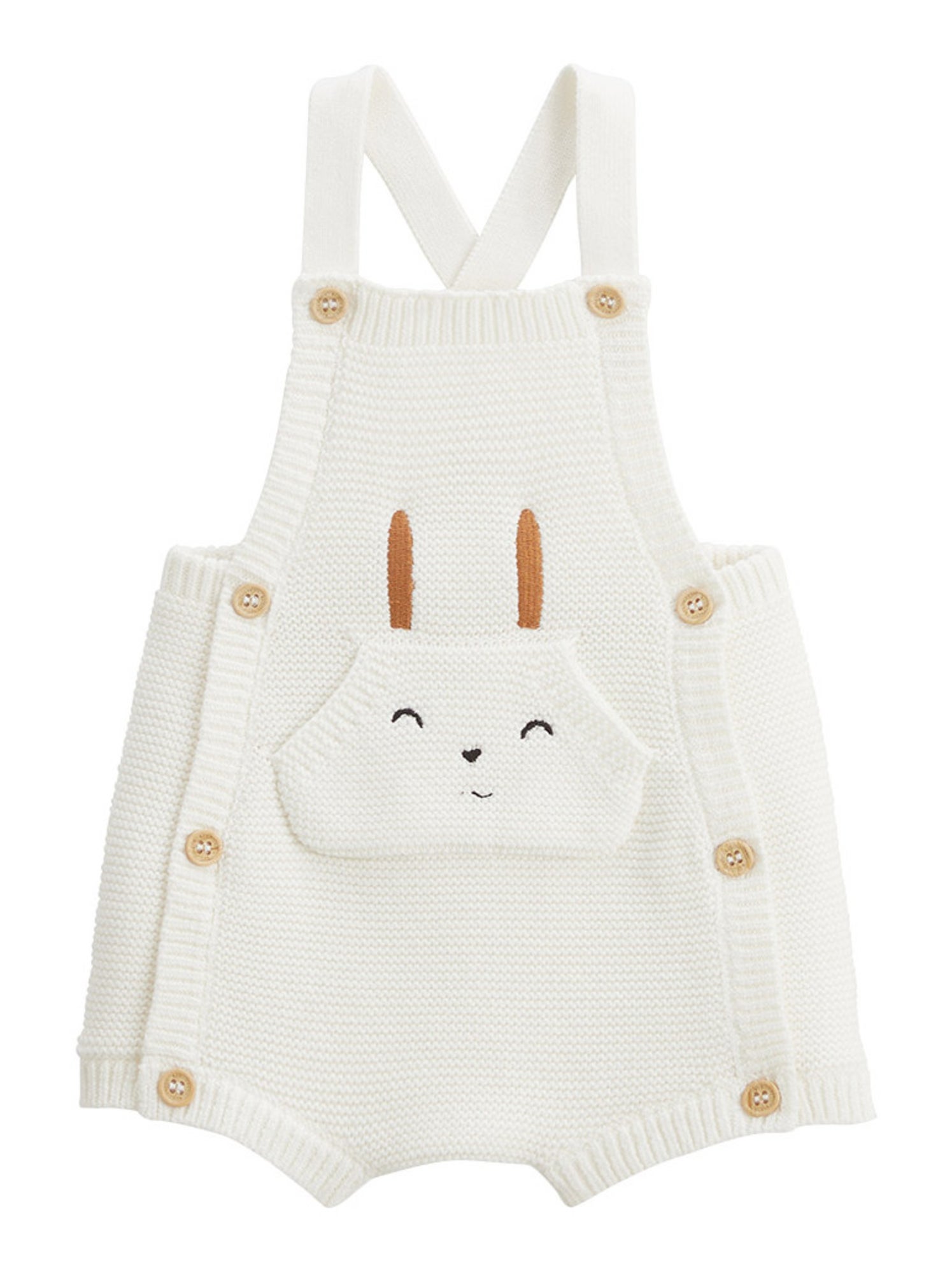 Salopette bébé en tricot hello baby - Ecru