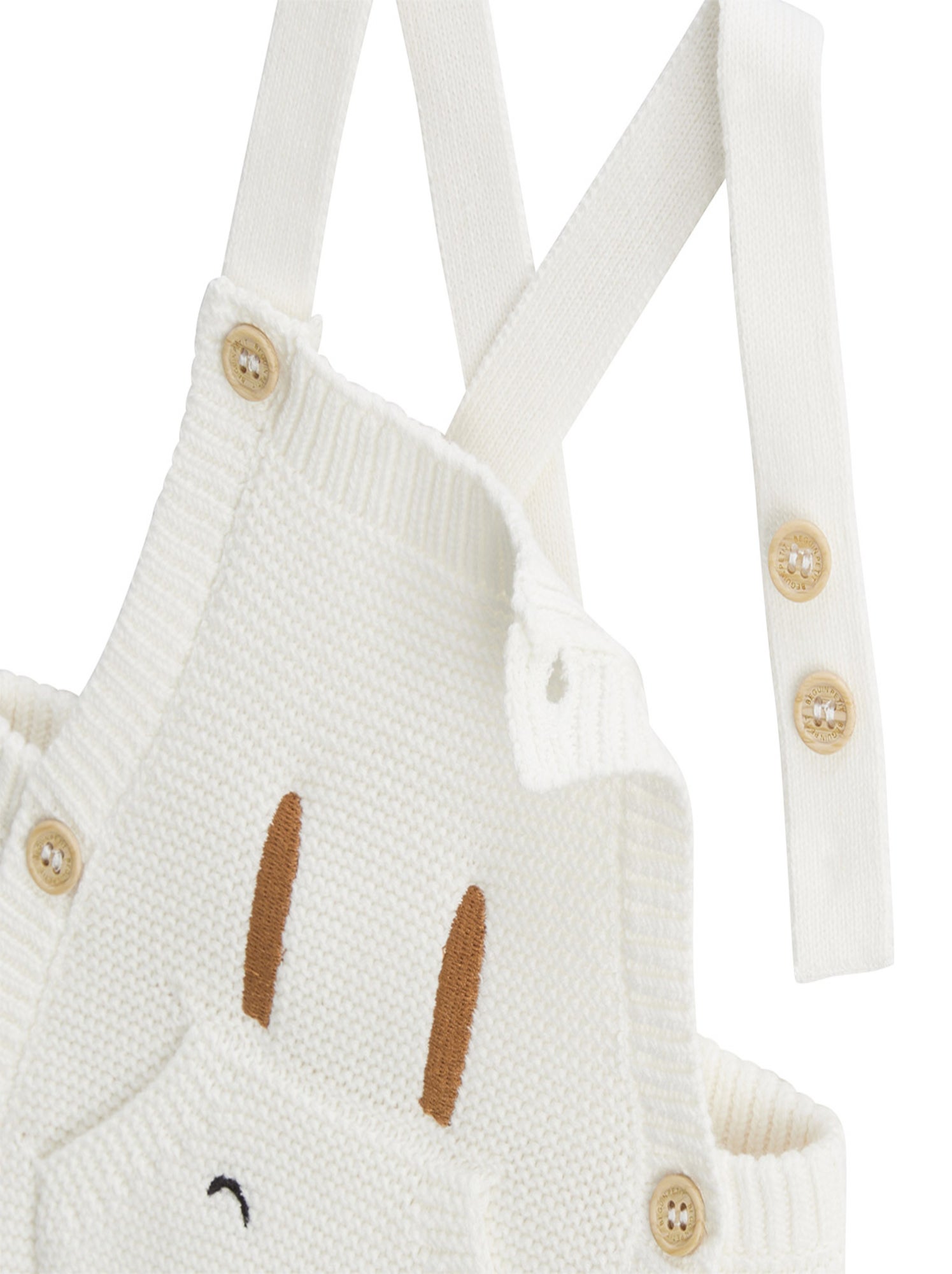 Salopette bébé en tricot hello baby - Ecru