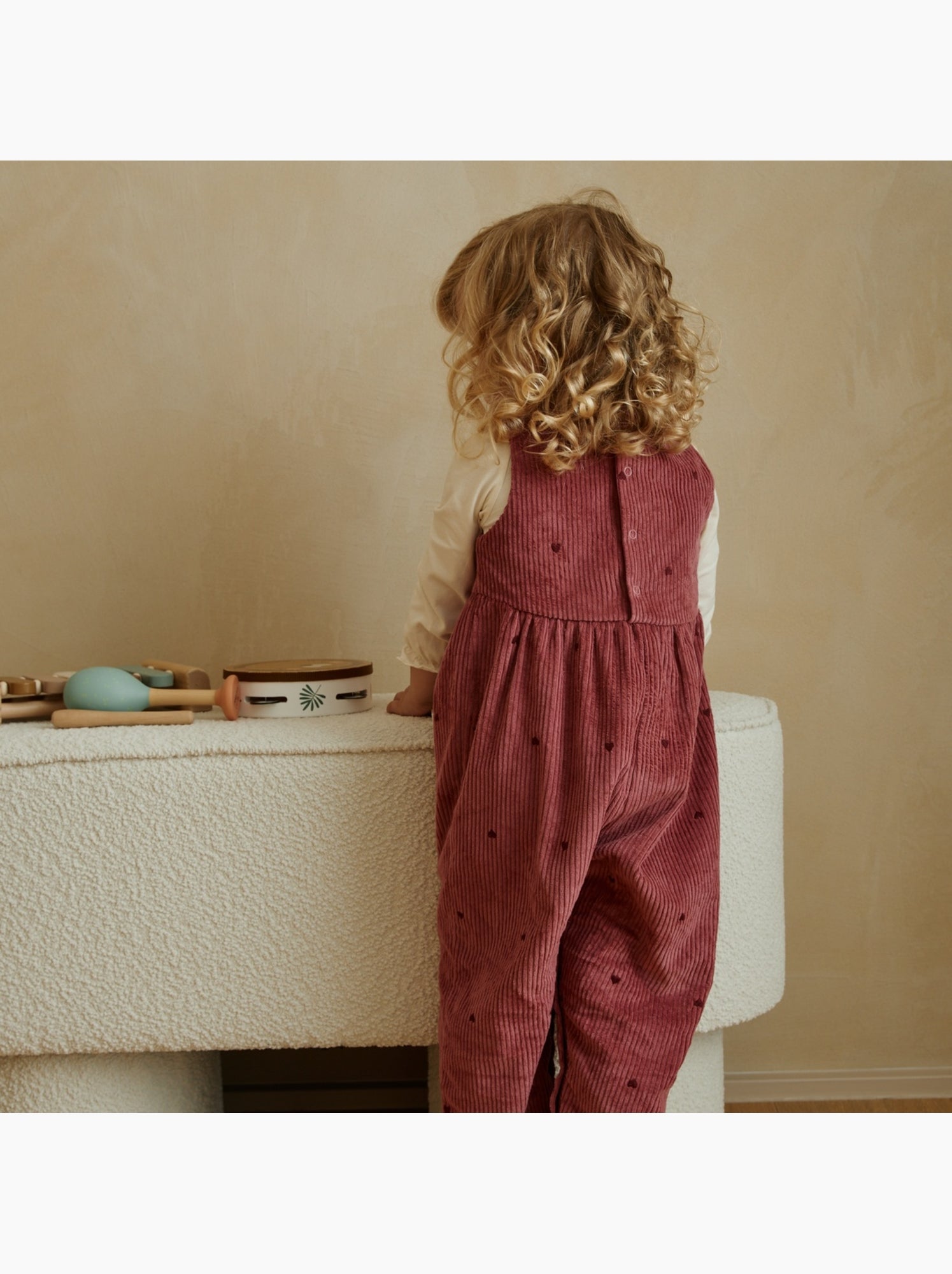 Salopette bébé en velours côtelé aimée - Bordeaux