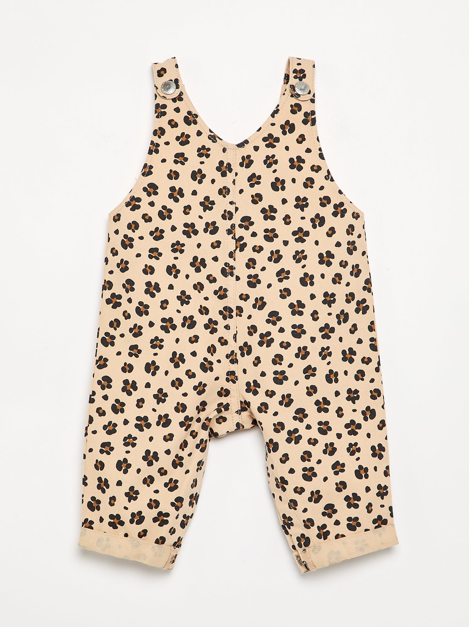 Salopette imprimée en twill - Beige