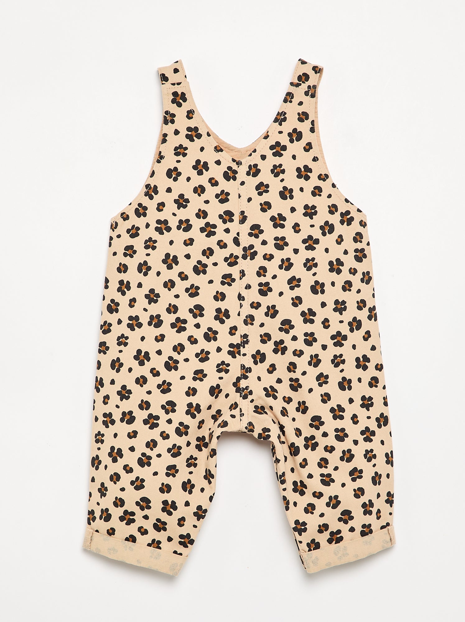 Salopette imprimée en twill - Beige