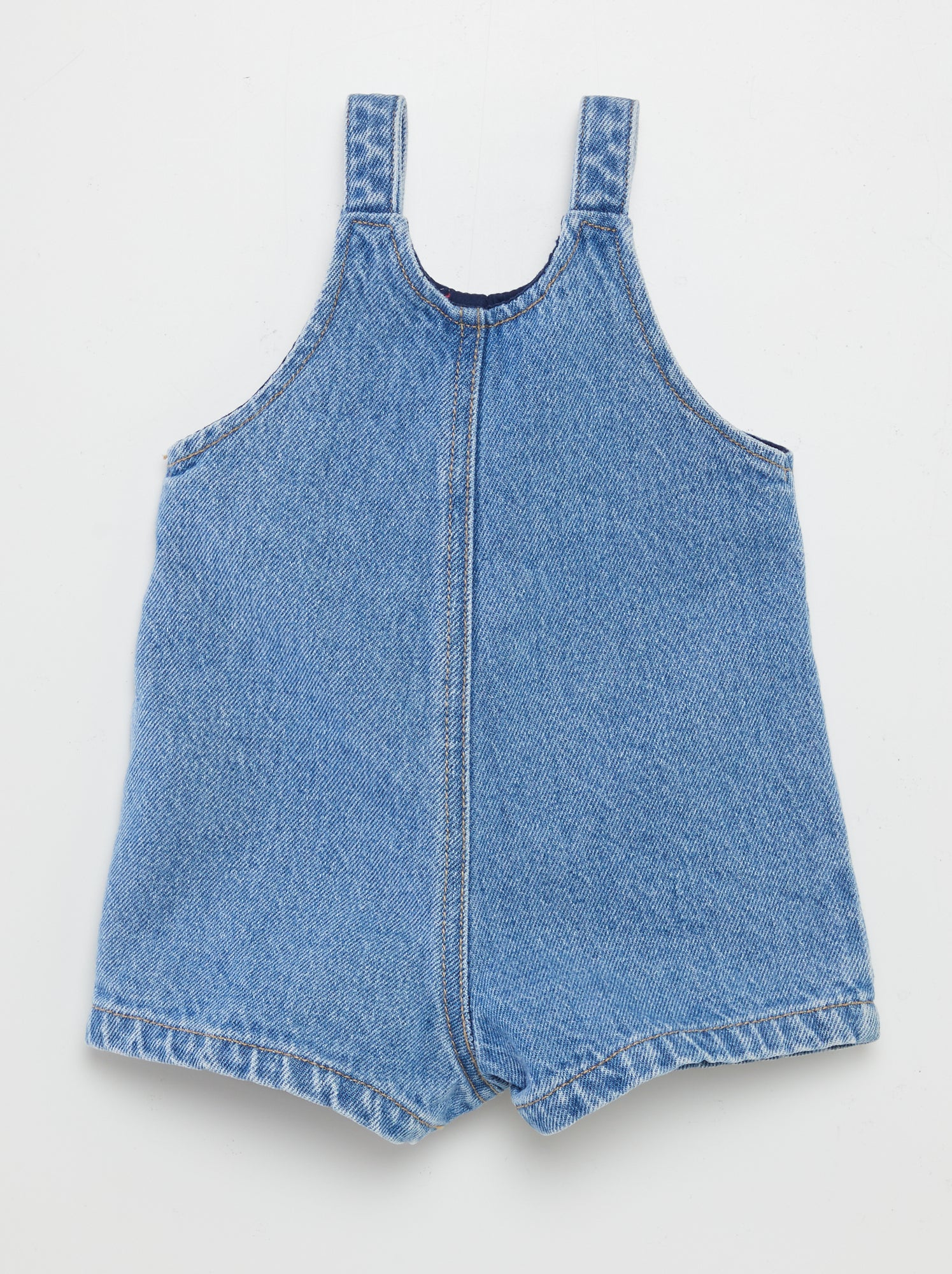 Salopette short avec poche poitrine - Bleu