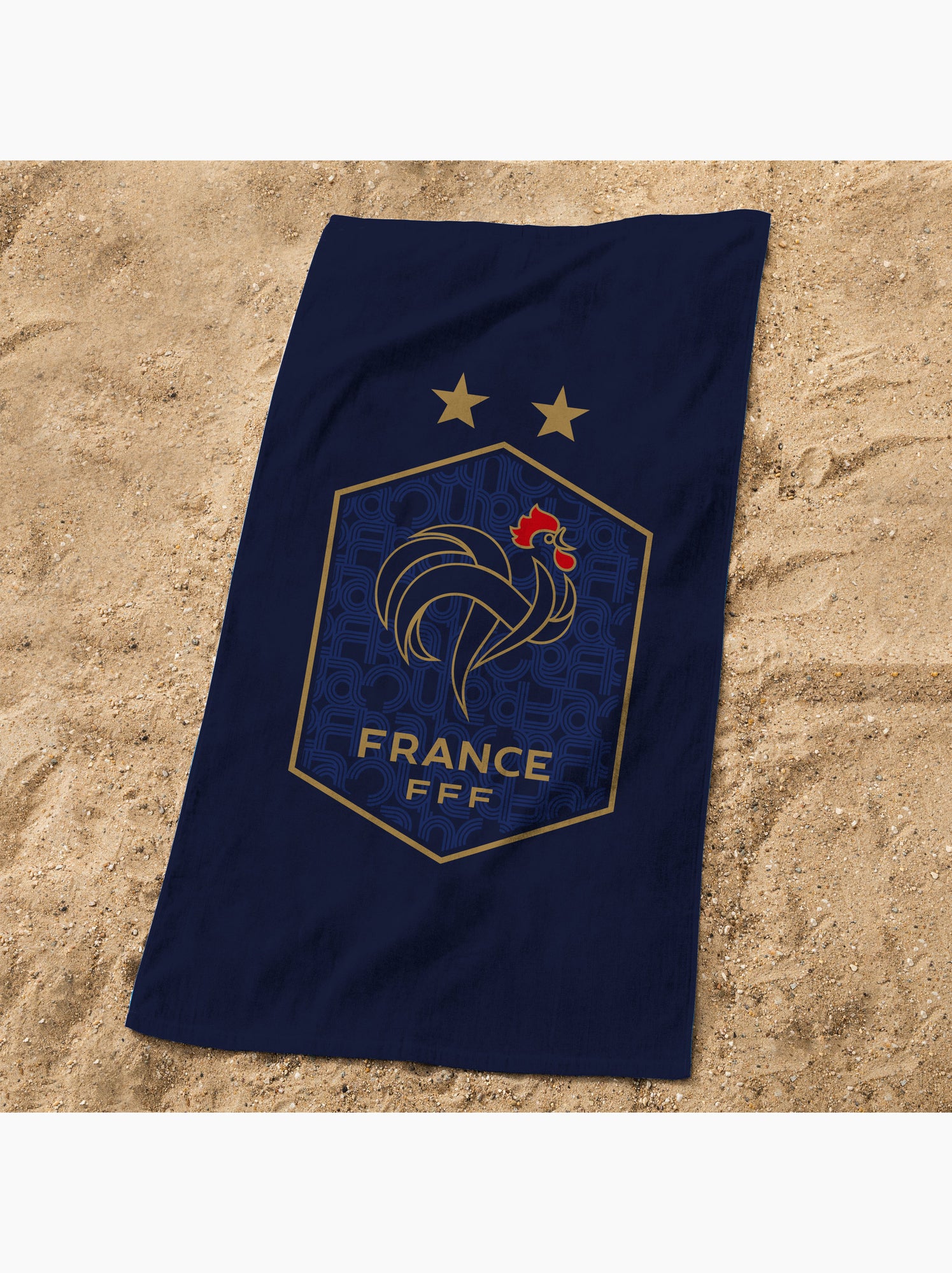 Serviette de bain et de plage imprimée 100% coton, fff triomphe - Bleu