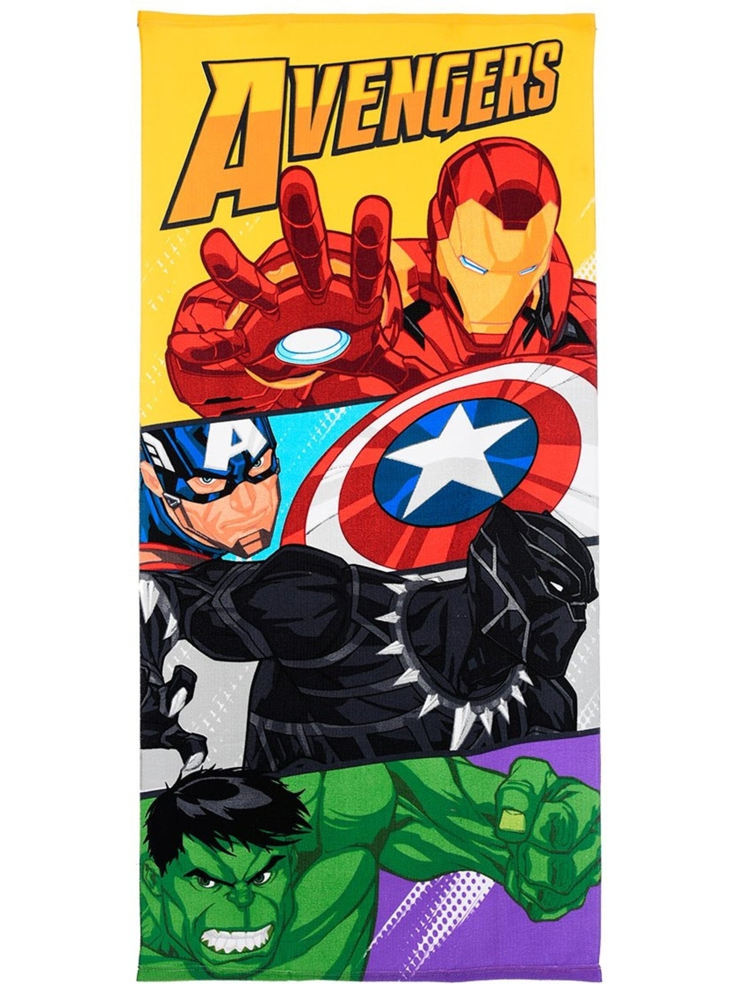 Serviette de plage avengers| licence officielle - Jaune