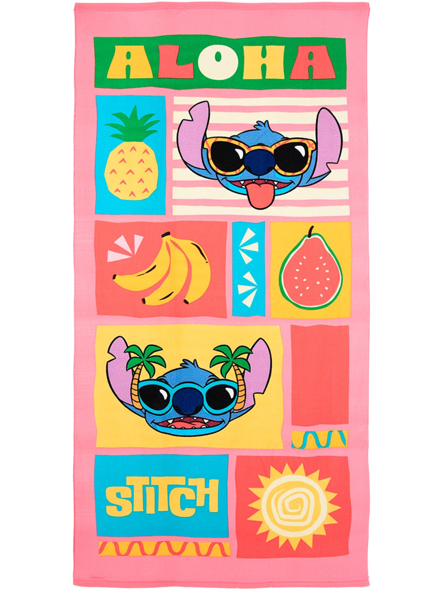 Serviette de plage lilo & stitch   | licence officielle - Rose