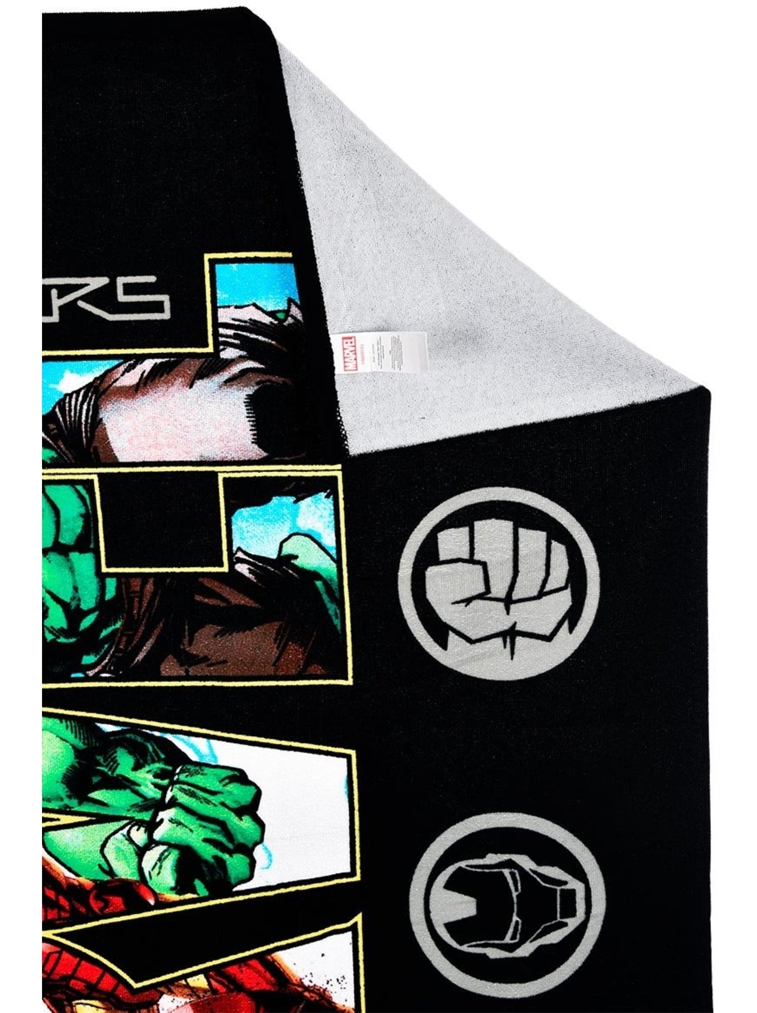 Serviette de Plage Marvel| Licence Officielle - Noir