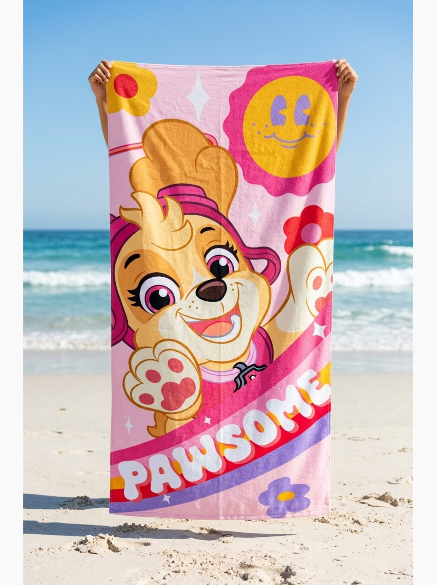 Serviette de Plage Pat Patrouille | Licence Officielle - Rose