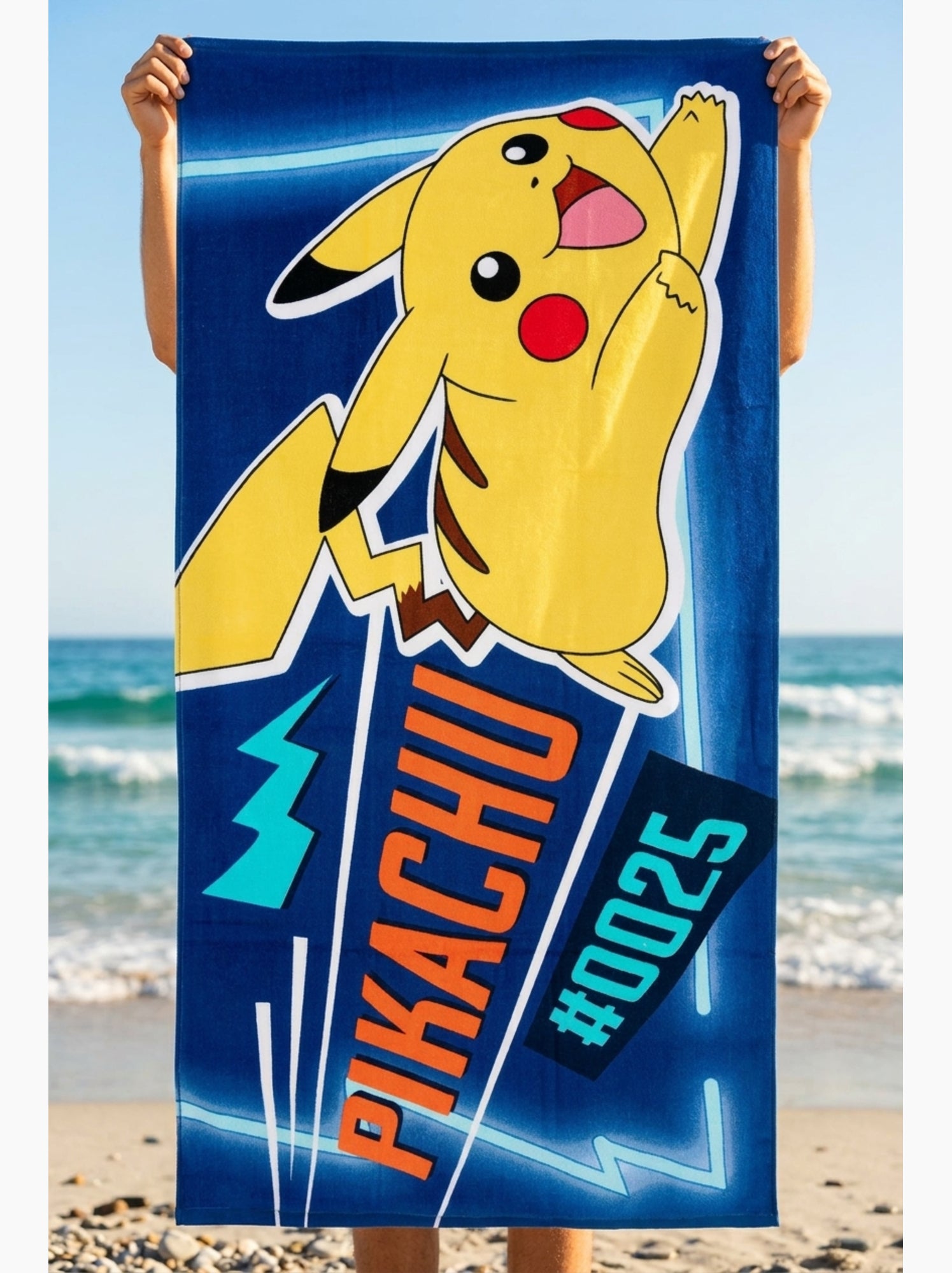 Serviette de plage pokémon  | licence officielle - Bleu