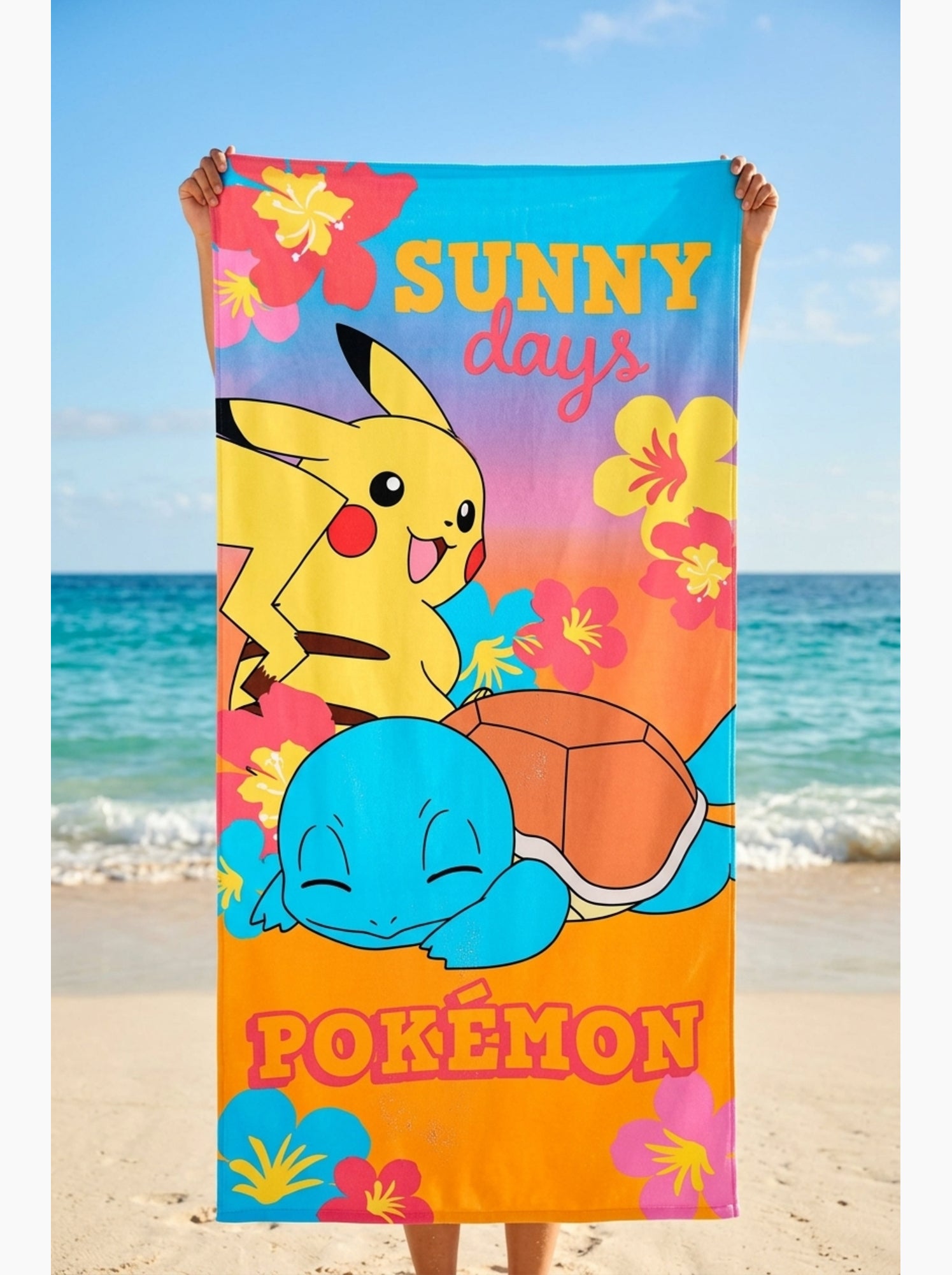 Serviette de Plage Pokemon | Licence Officielle - Multicolore