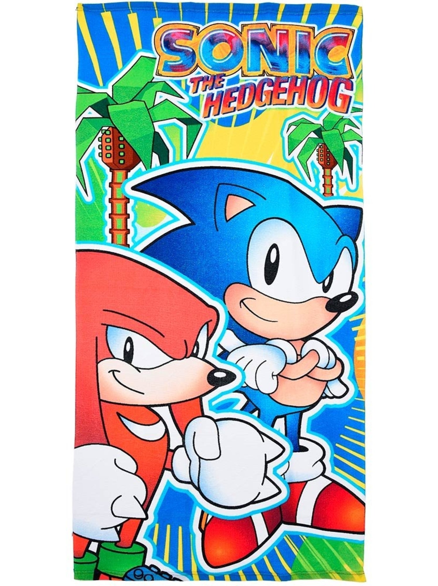 Serviette de plage sonic| licence officielle - Bleu Jaune