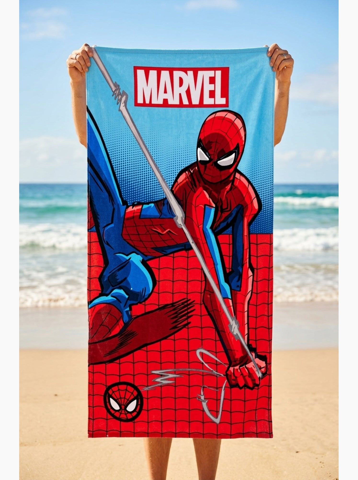 Serviette de plage spiderman| licence officielle - Rouge