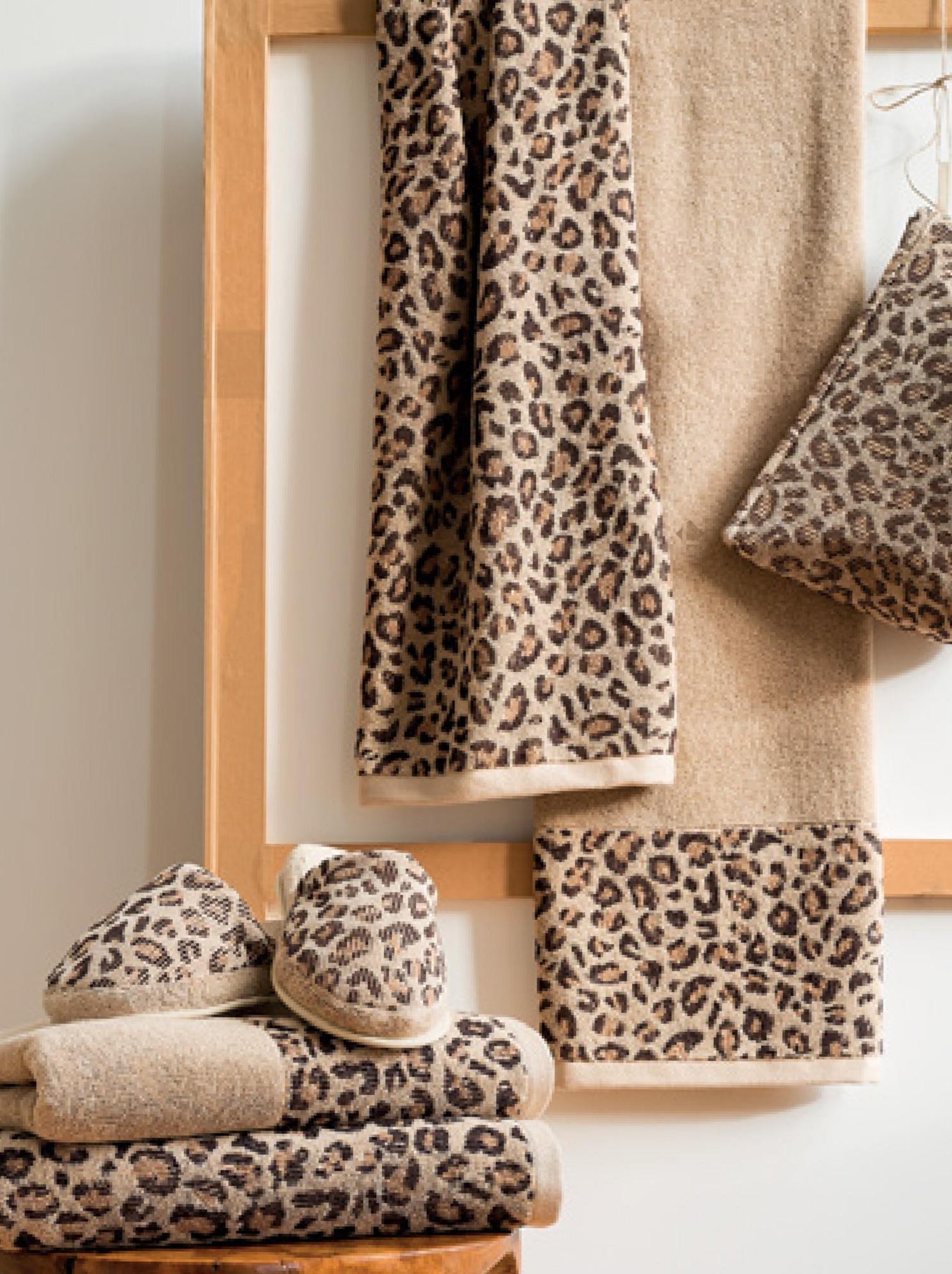 Serviette de toilette LEOPARD - Beige