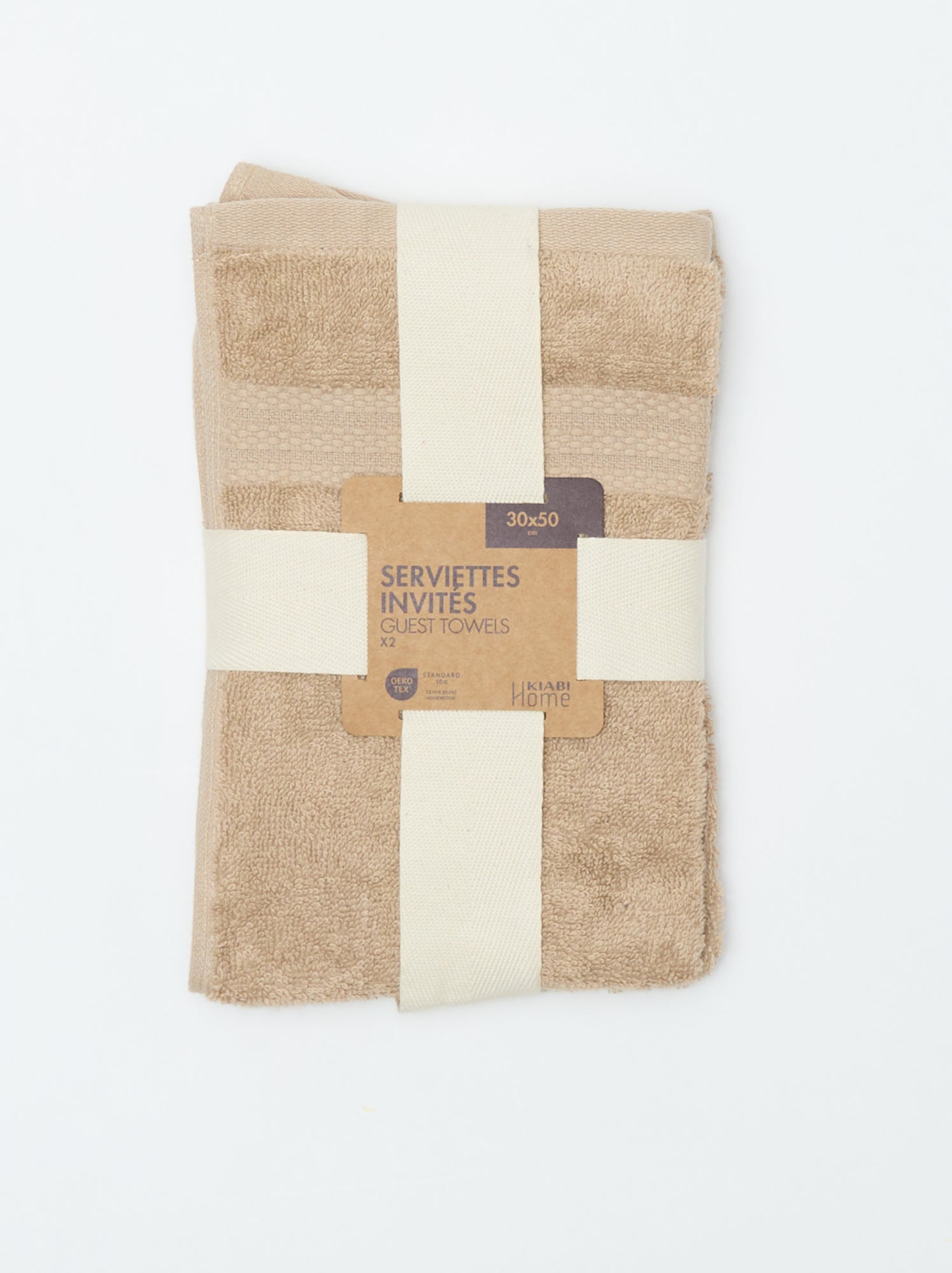Serviettes invités 30 x 50 cm - Beige