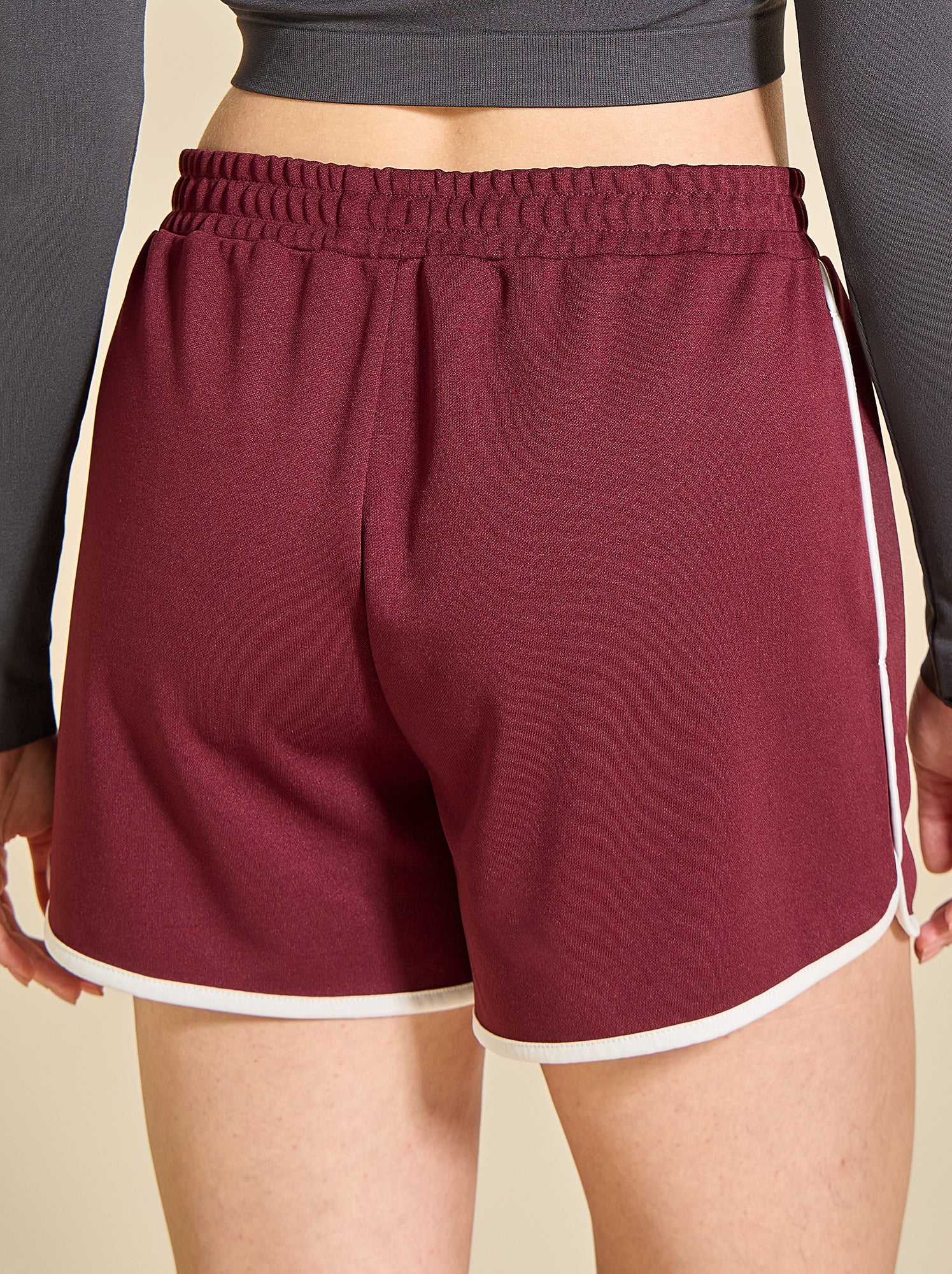 Short à bords contrastés - (ekstract) - Bordeaux