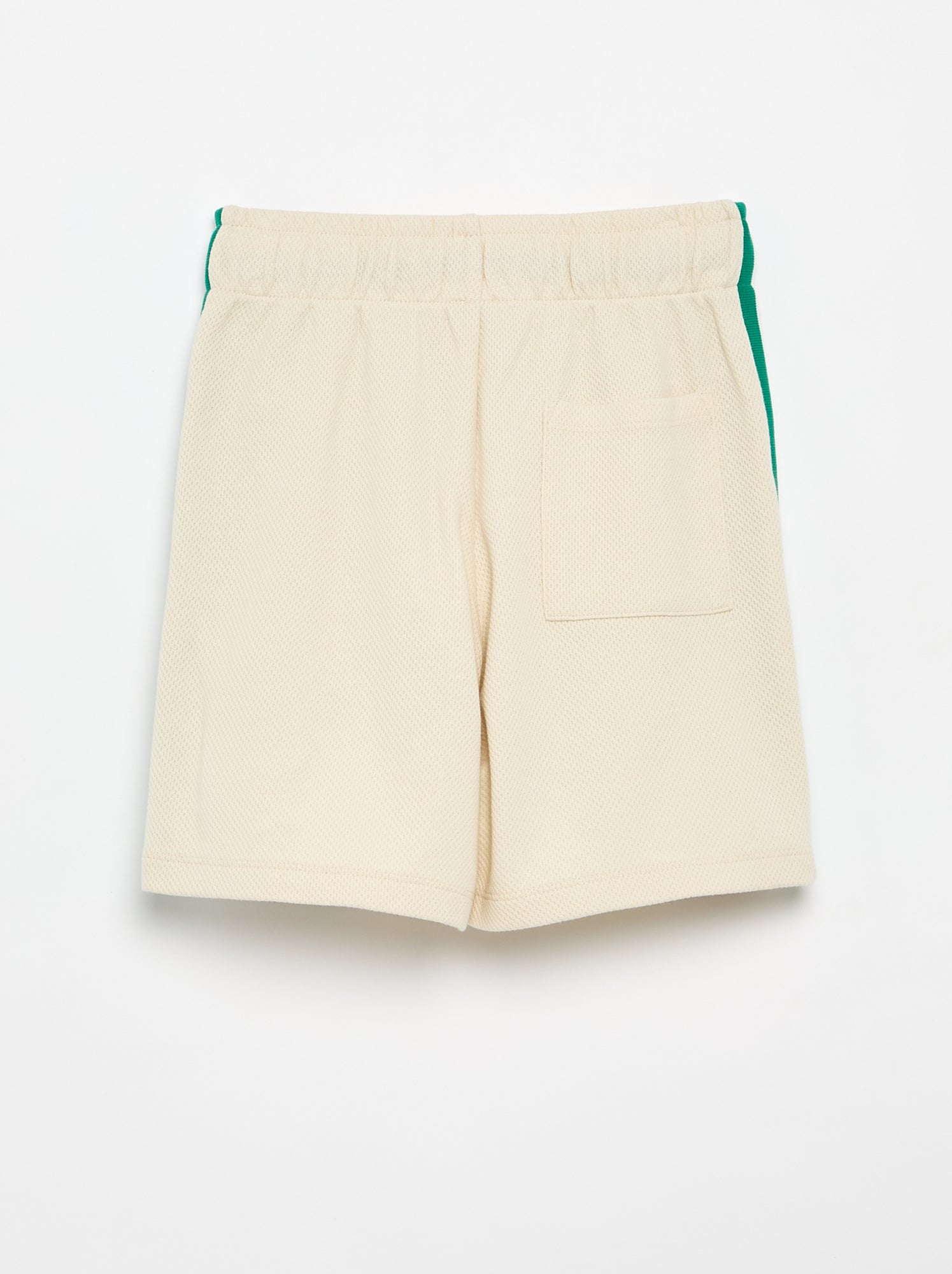 Short ample avec lignes contrastées sur les côtés - Beige