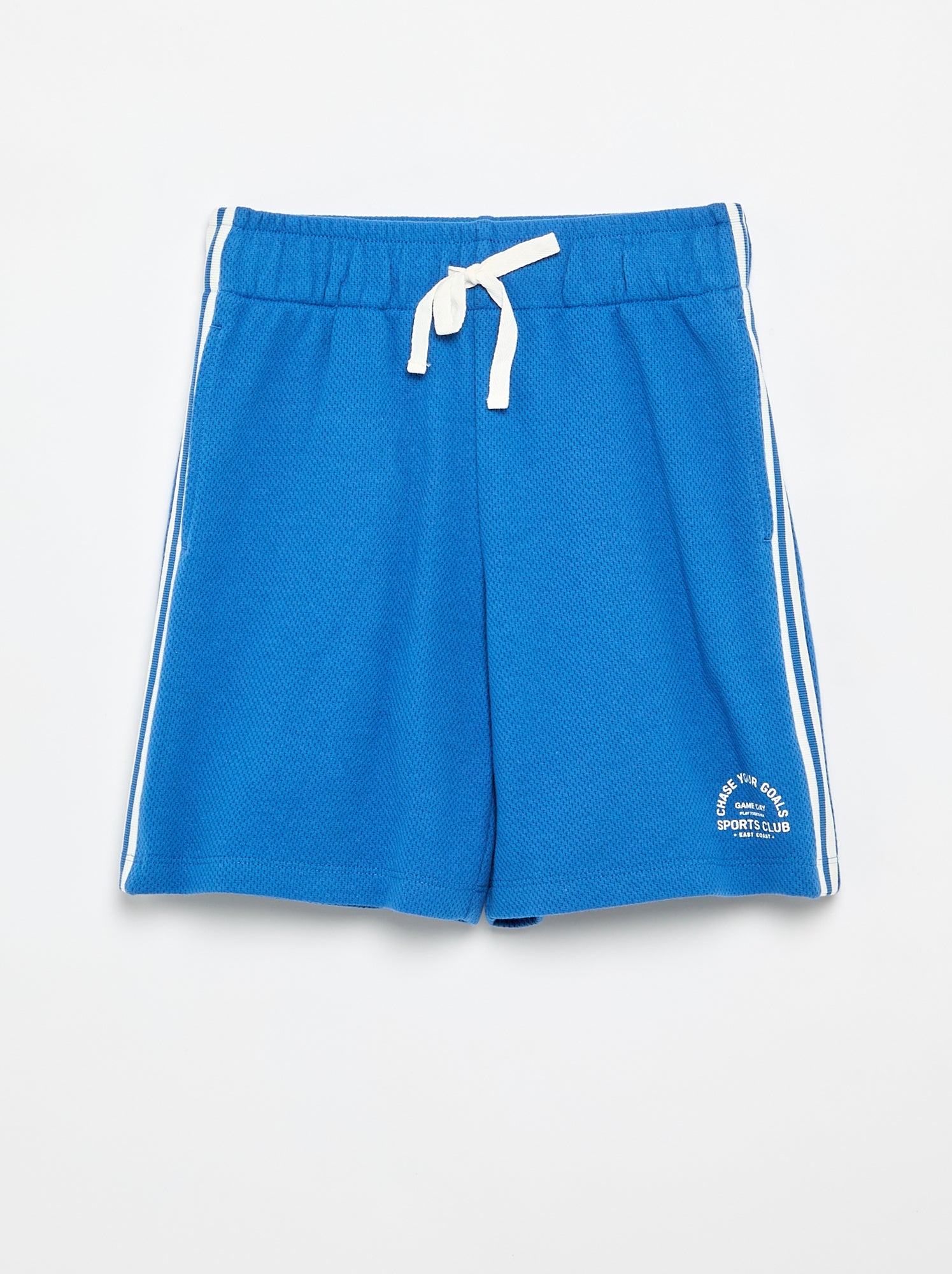 Short ample avec lignes contrastées sur les côtés - Bleu