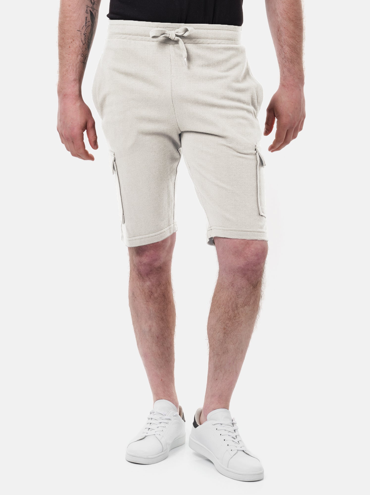 Short cargo en maille piquée uni - Marron