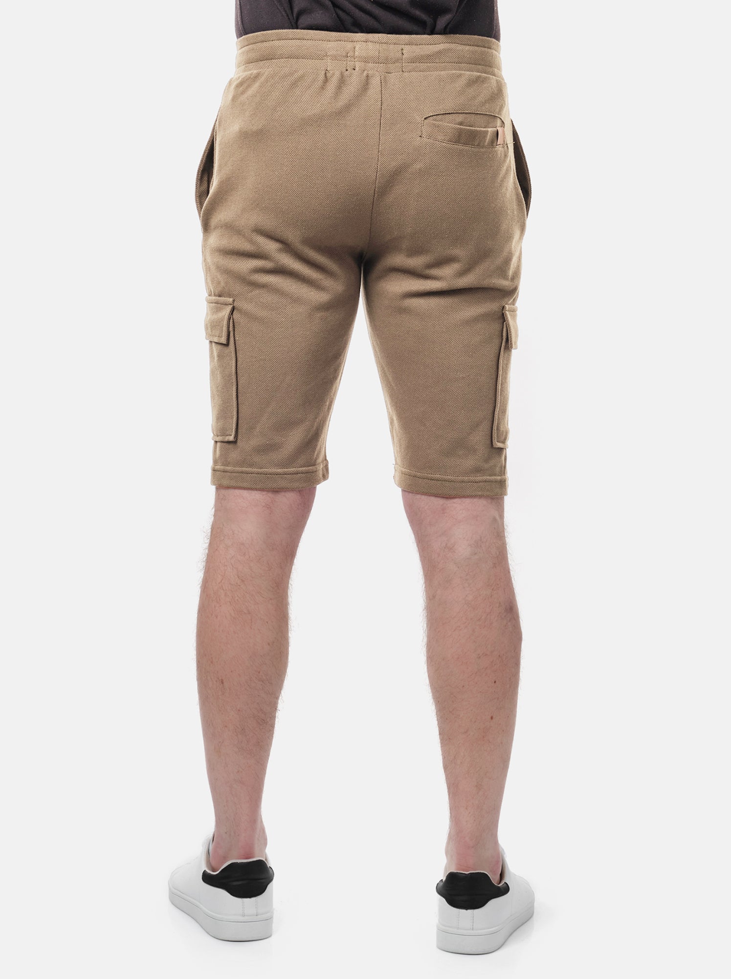 Short cargo en maille piquée uni - Marron