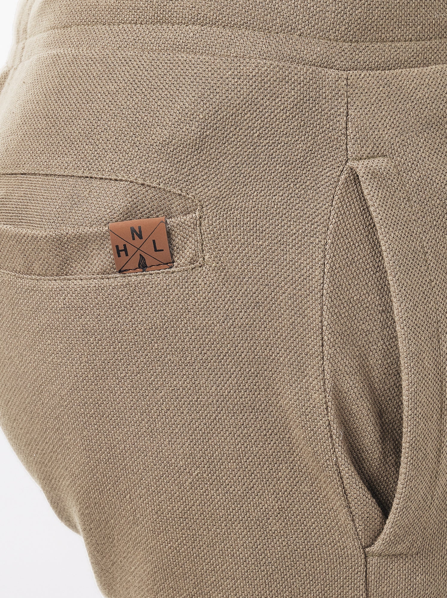 Short cargo en maille piquée uni - Marron