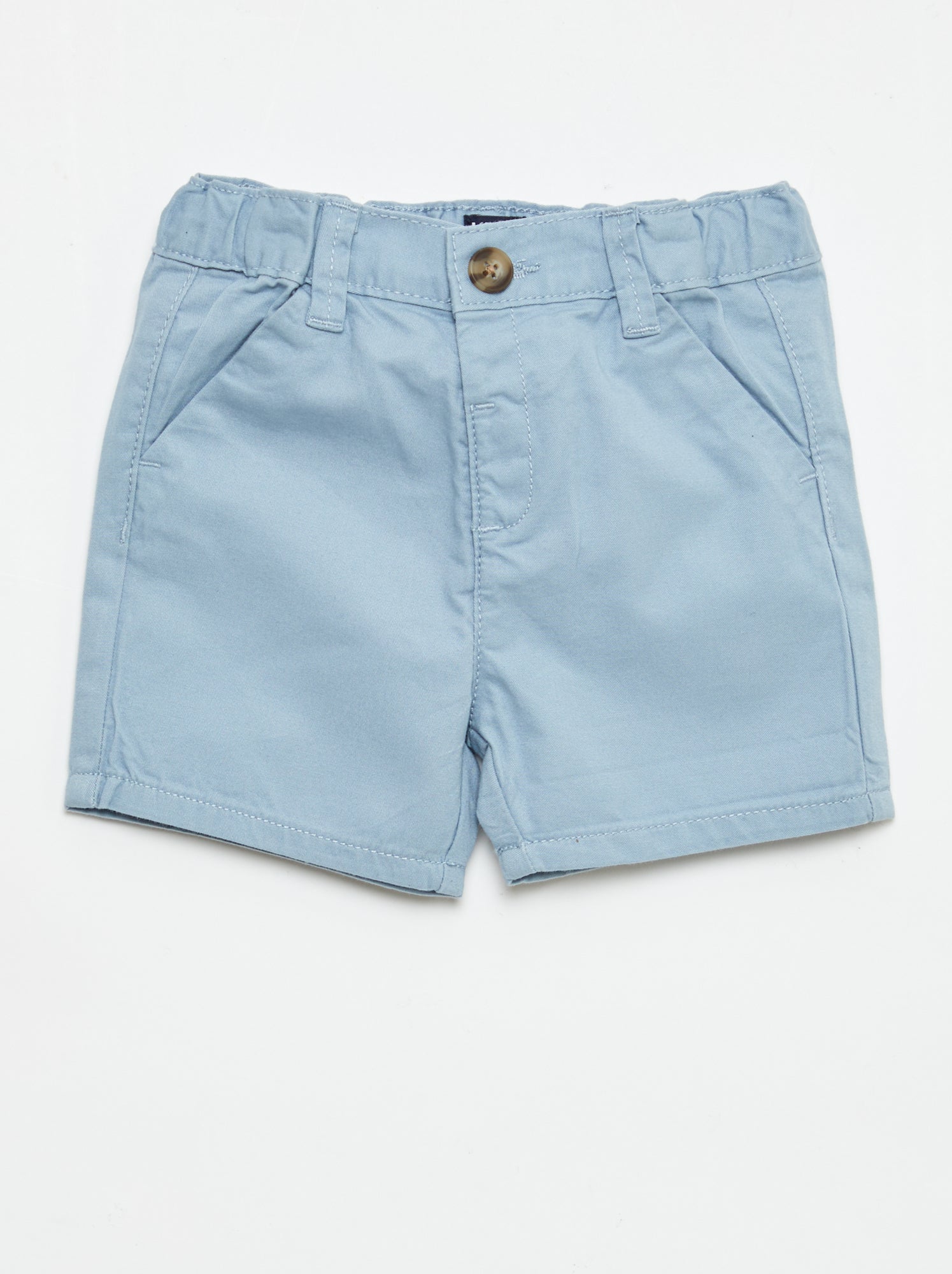 Short chino avec taille ajustable - Bleu